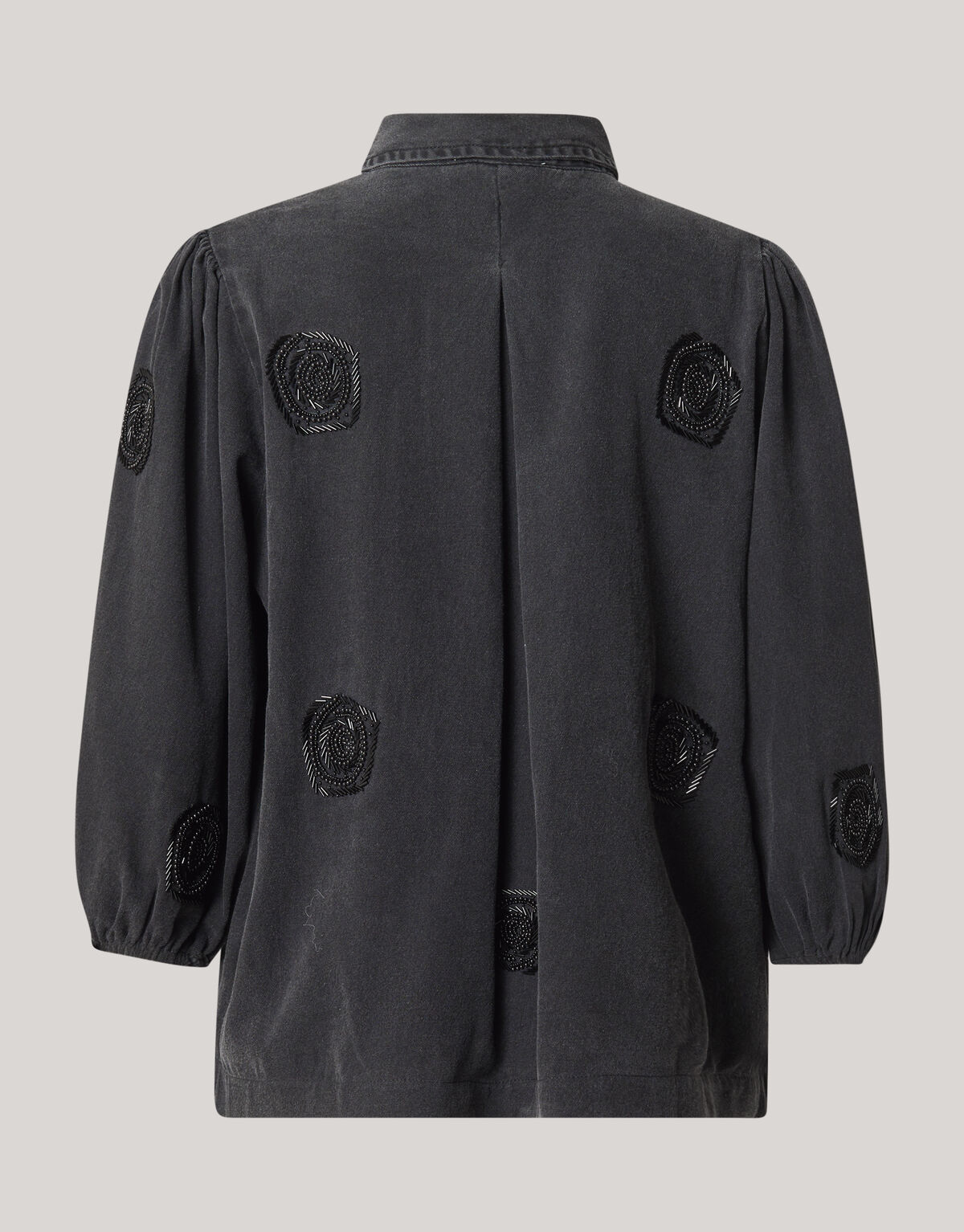 Perlenblumenbluse Dunkelgrau SHOEBY WOMEN