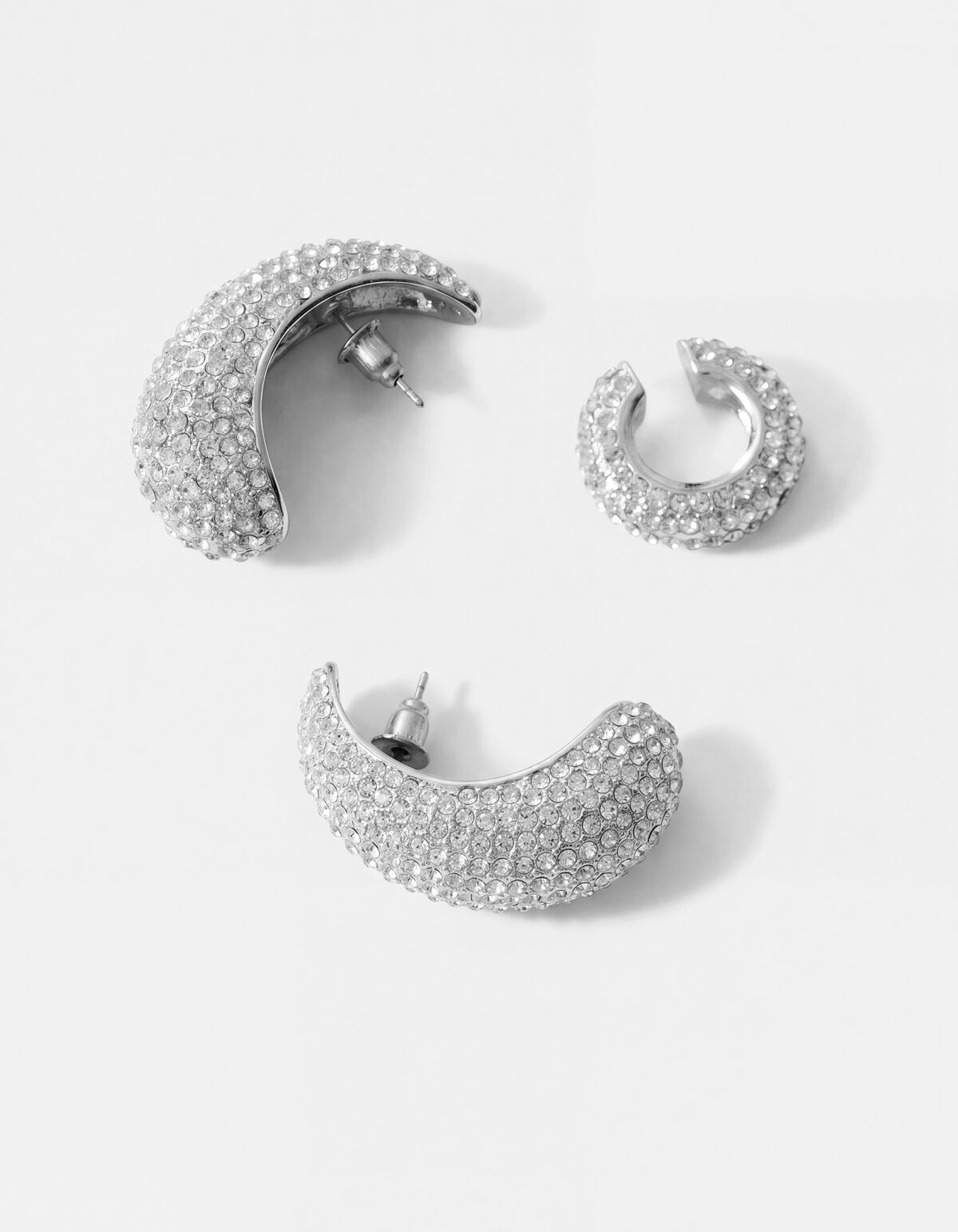 Pointy Strass Ohrringe Set Silber SHOEBY ACCESSOIRES