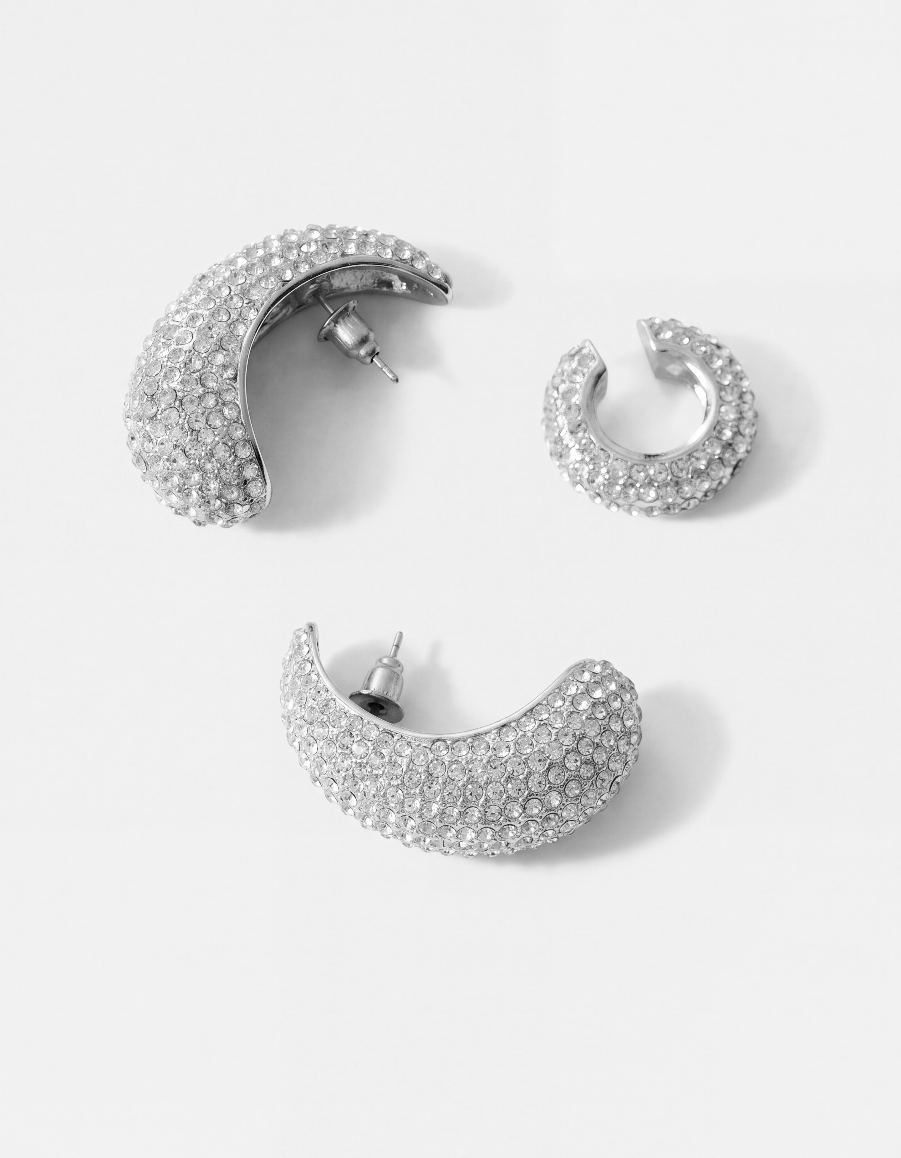 Pointy Strass Ohrringe Set Silber SHOEBY ACCESSOIRES