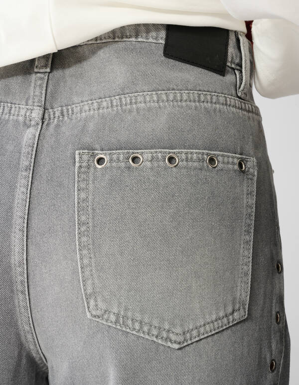 Eyelet Barrel Fit Jeans Grau SHOEBY WOMEN