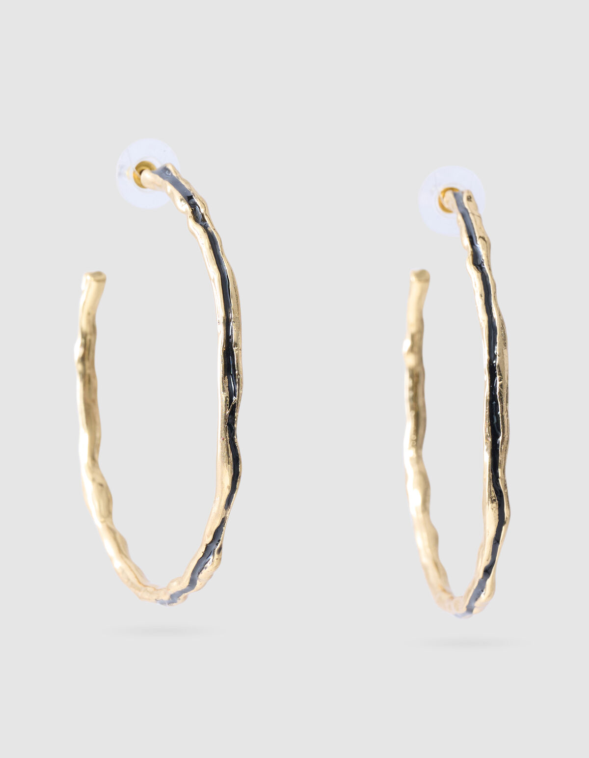 Gehämmerte Reif-Ohrringe Gold SHOEBY ACCESSOIRES