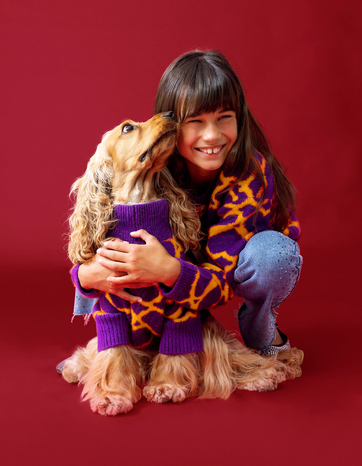 Lila Pullover mit Herzmotiv By Furmey SHOEBY GIRLS