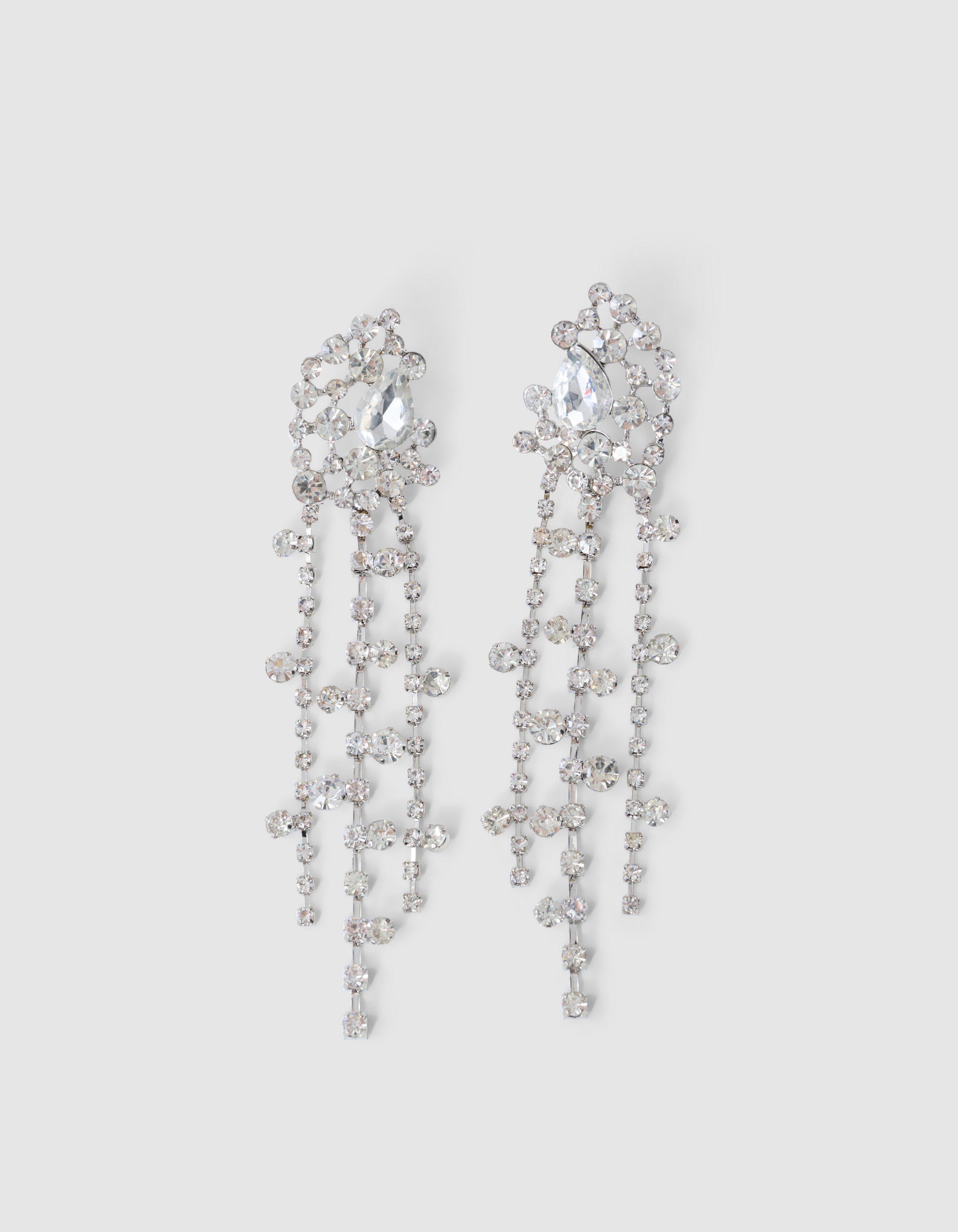 Multi Strass Ohrringe Silber SHOEBY ACCESSOIRES