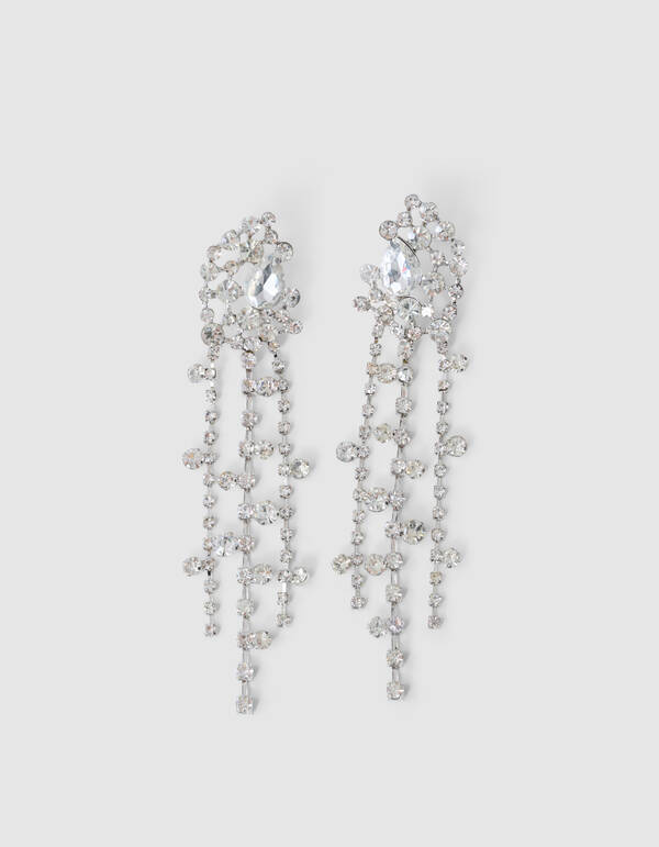 Multi Strass Ohrringe Silber SHOEBY ACCESSOIRES