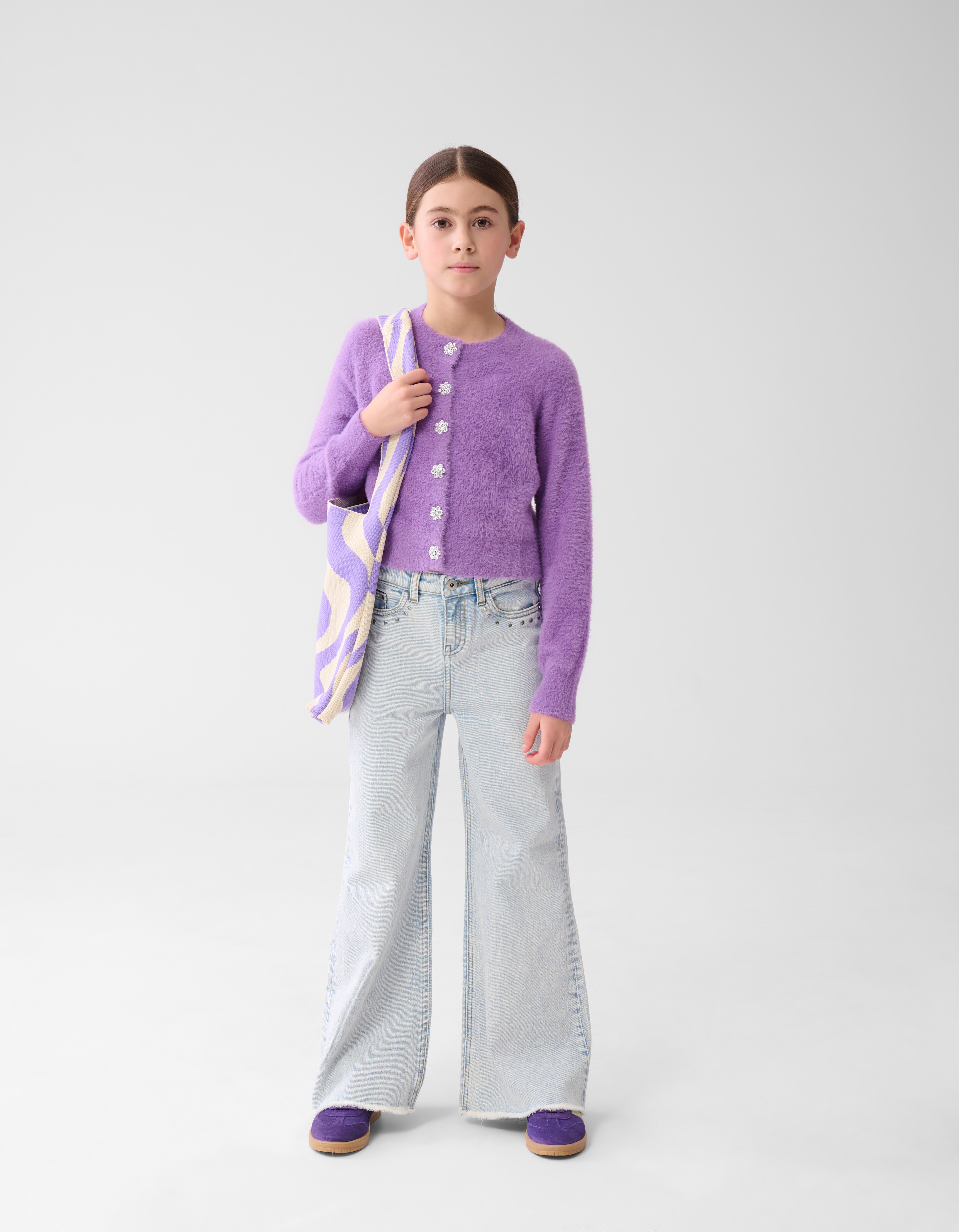 Pelzige Strickjacke Lila SHOEBY GIRLS