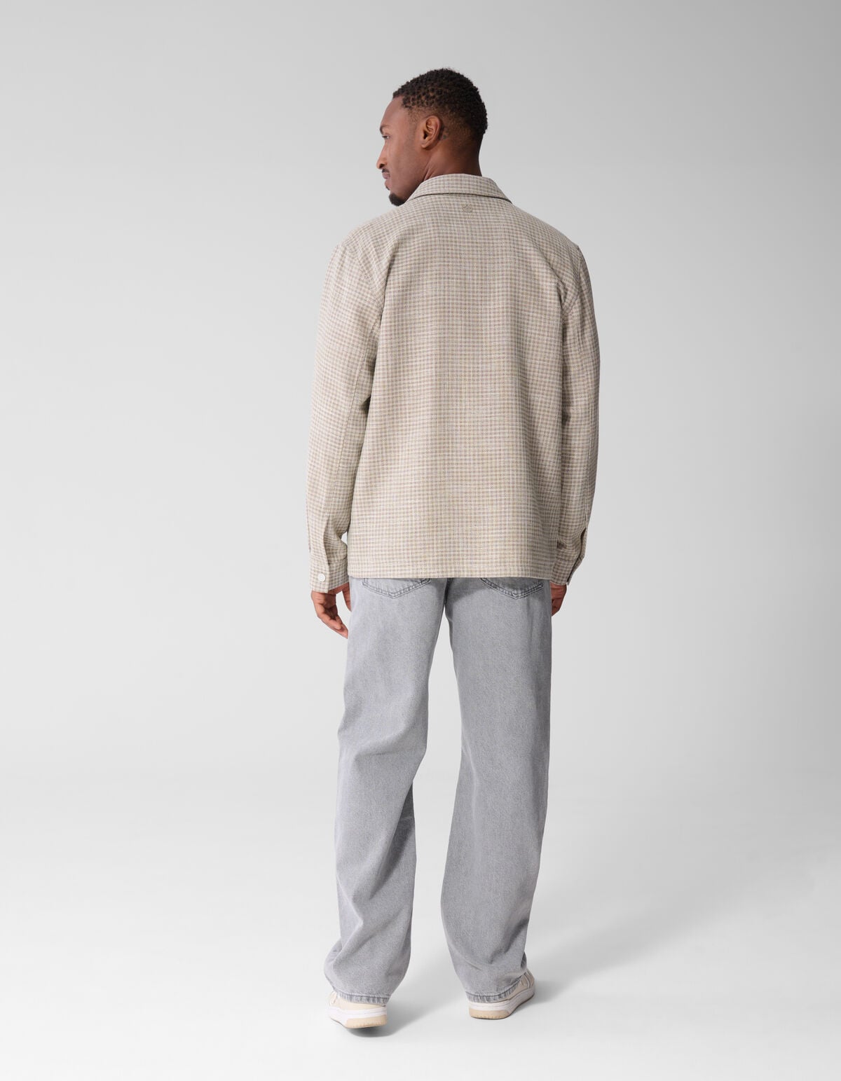 Melange Check Overshirt Sand SHOEBY MEN