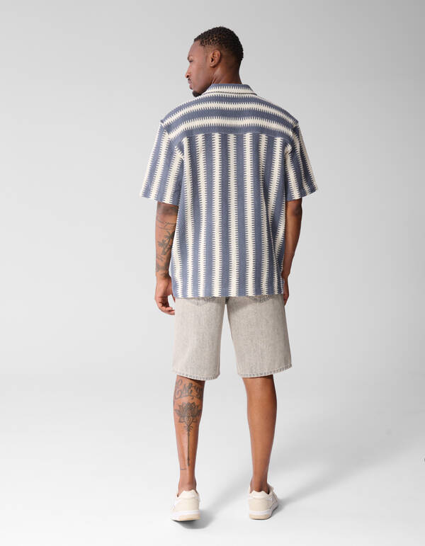 Gewebtes Overshirt Blau SHOEBY MEN