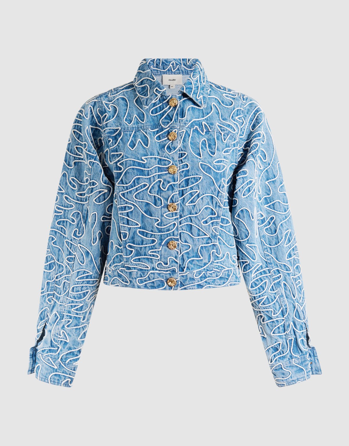 Denim Embroidery Cord Jacket Blue SHOEBY WOMEN