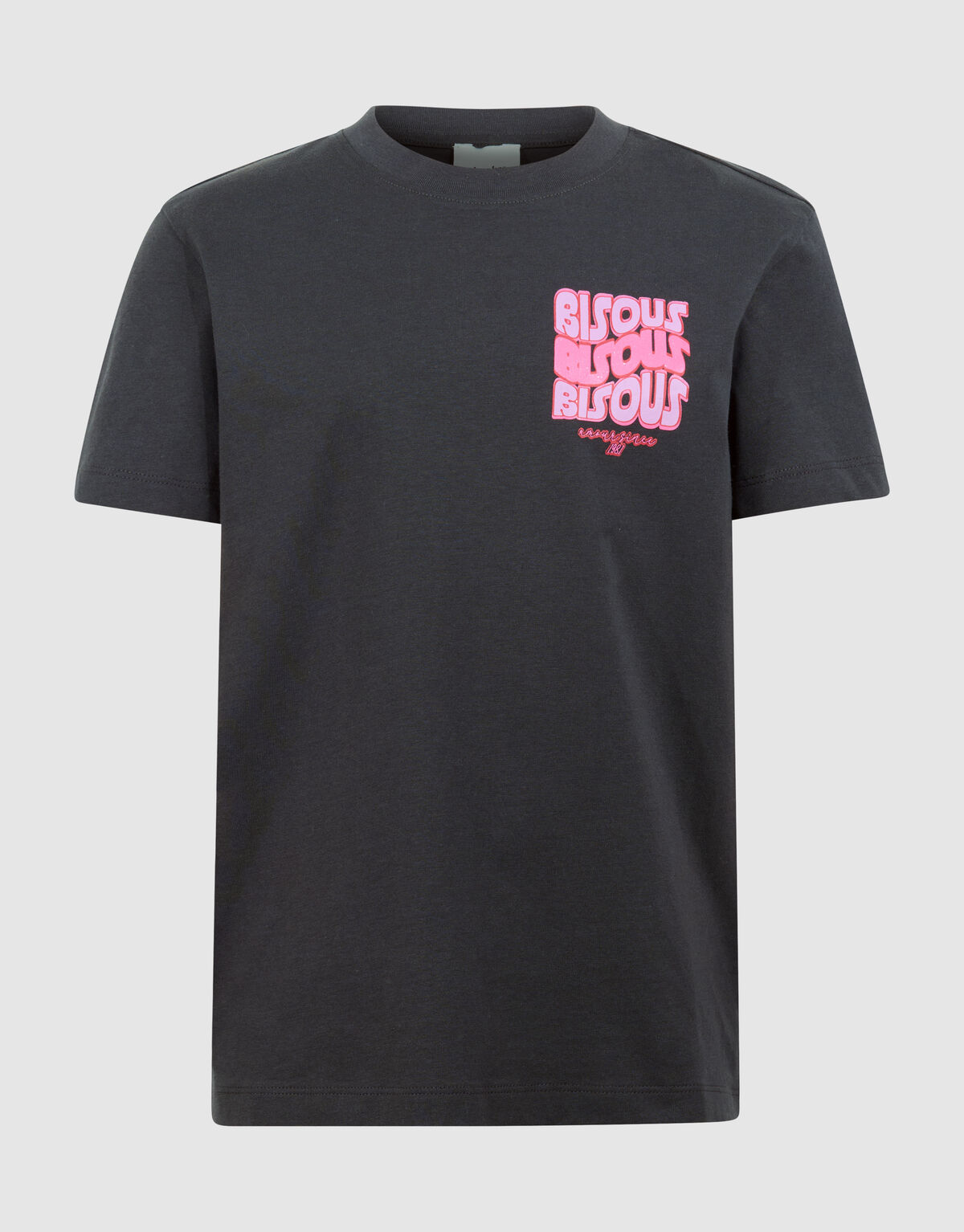 Bisous Glitter Artwork T-Shirt Dunkelgrau SHOEBY GIRLS
