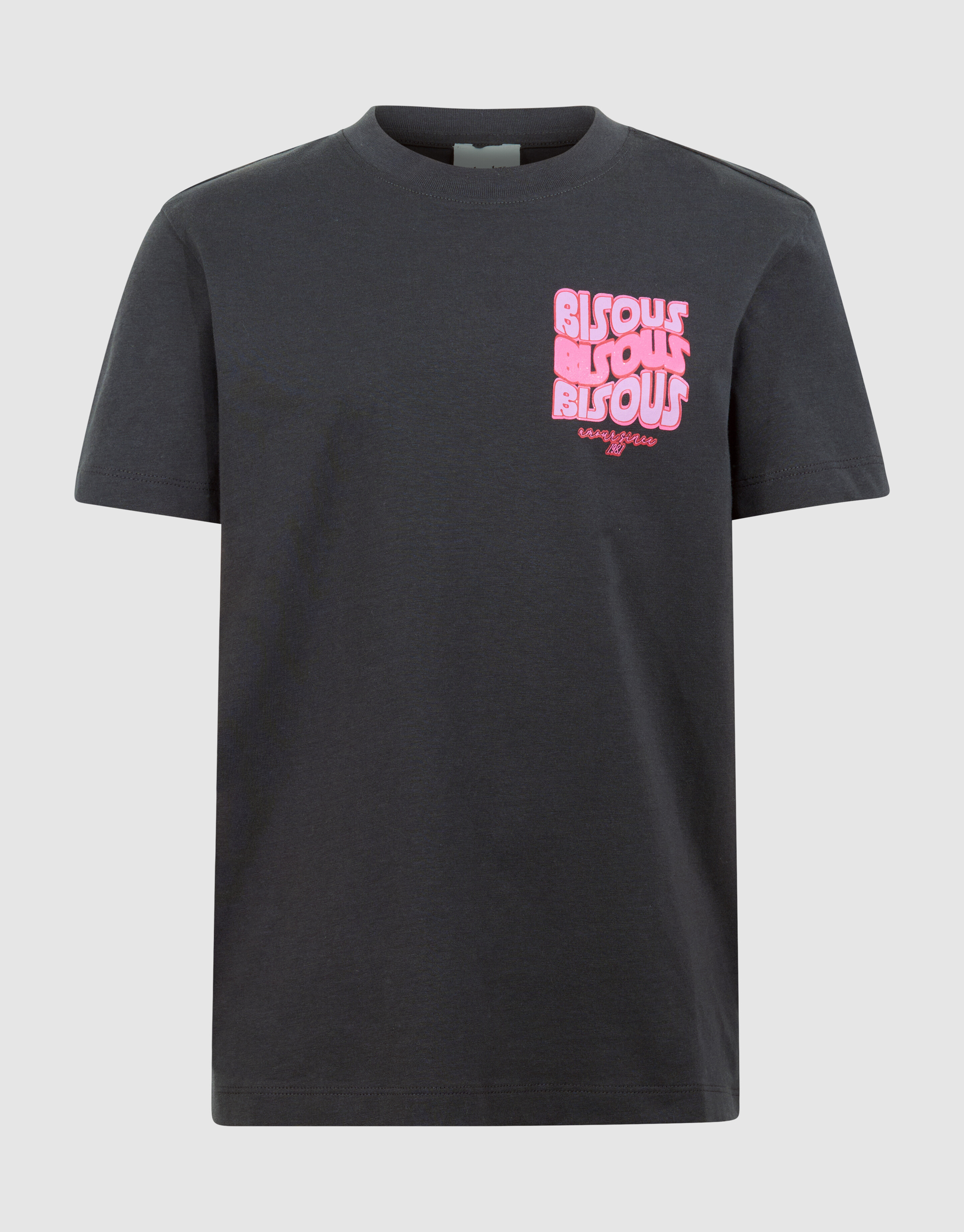 Bisous Glitter Artwork T-Shirt Dunkelgrau SHOEBY GIRLS