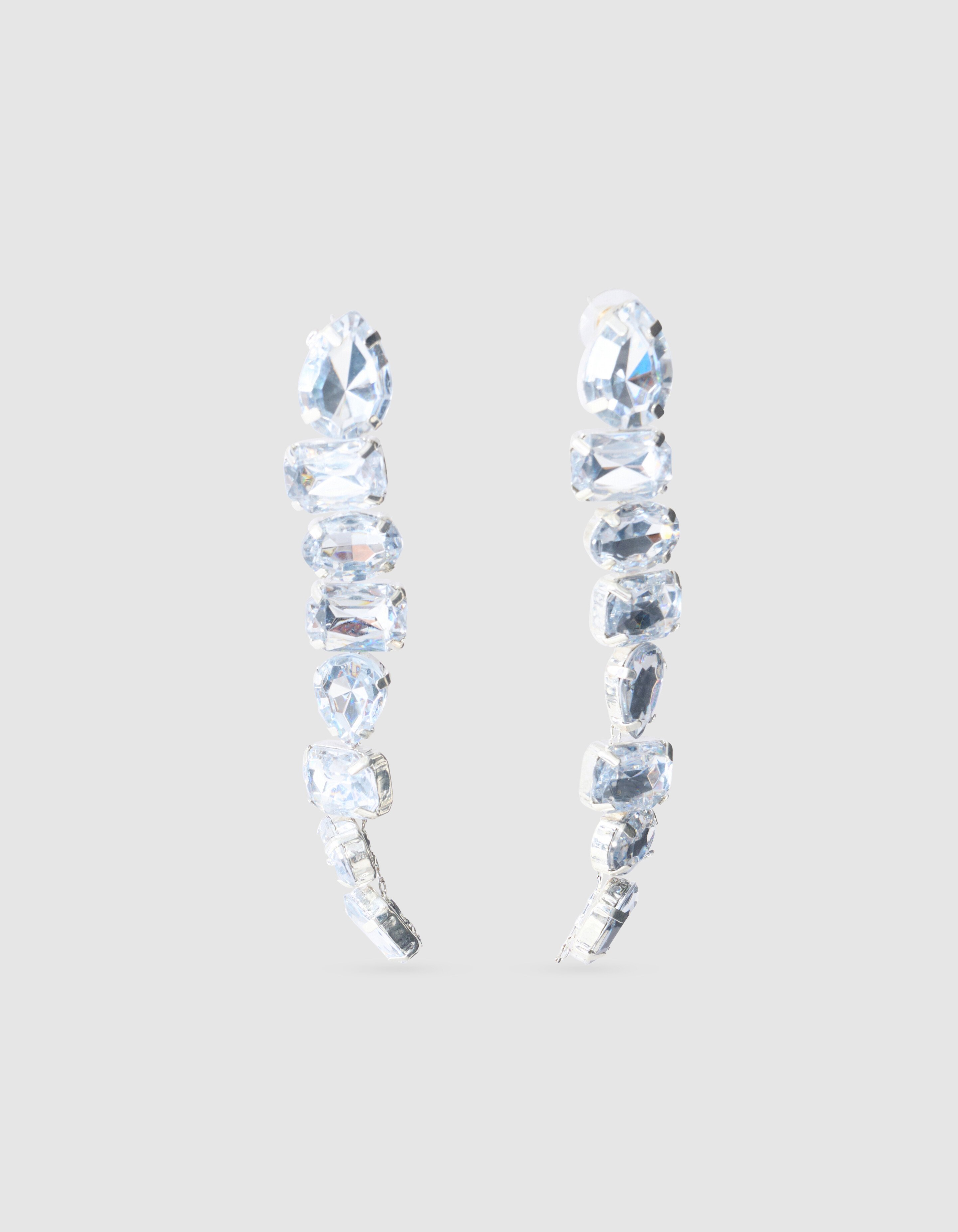 Statement Strass Ohrringe Silber SHOEBY ACCESSOIRES