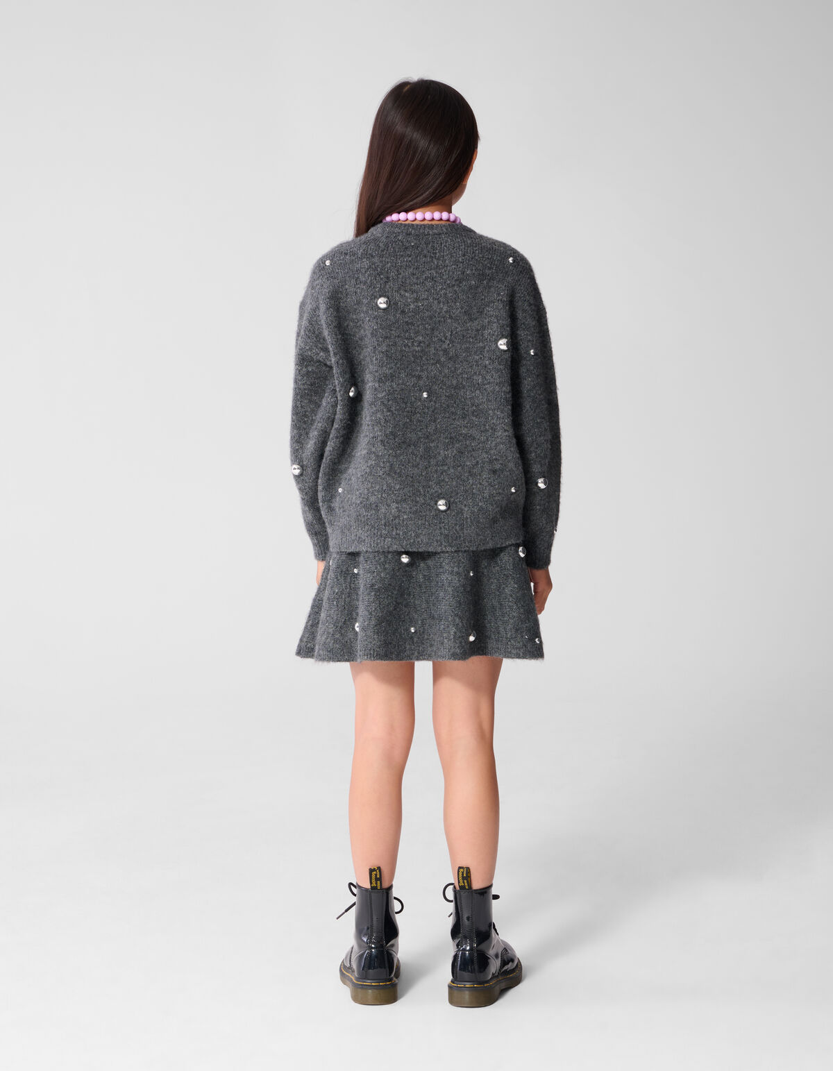 Studded Strickpullover Grau SHOEBY GIRLS