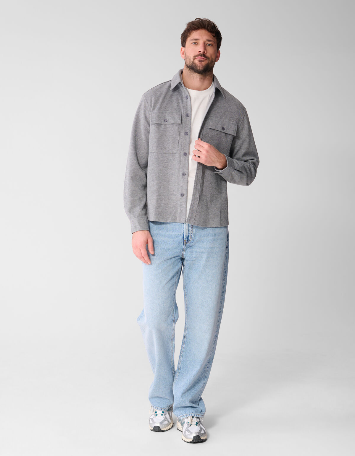 Weiches Overshirt Hellgrau SHOEBY MEN