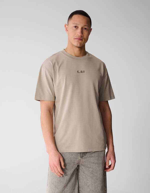 Grafisches Text-T-Shirt Hellbraun SHOEBY MEN