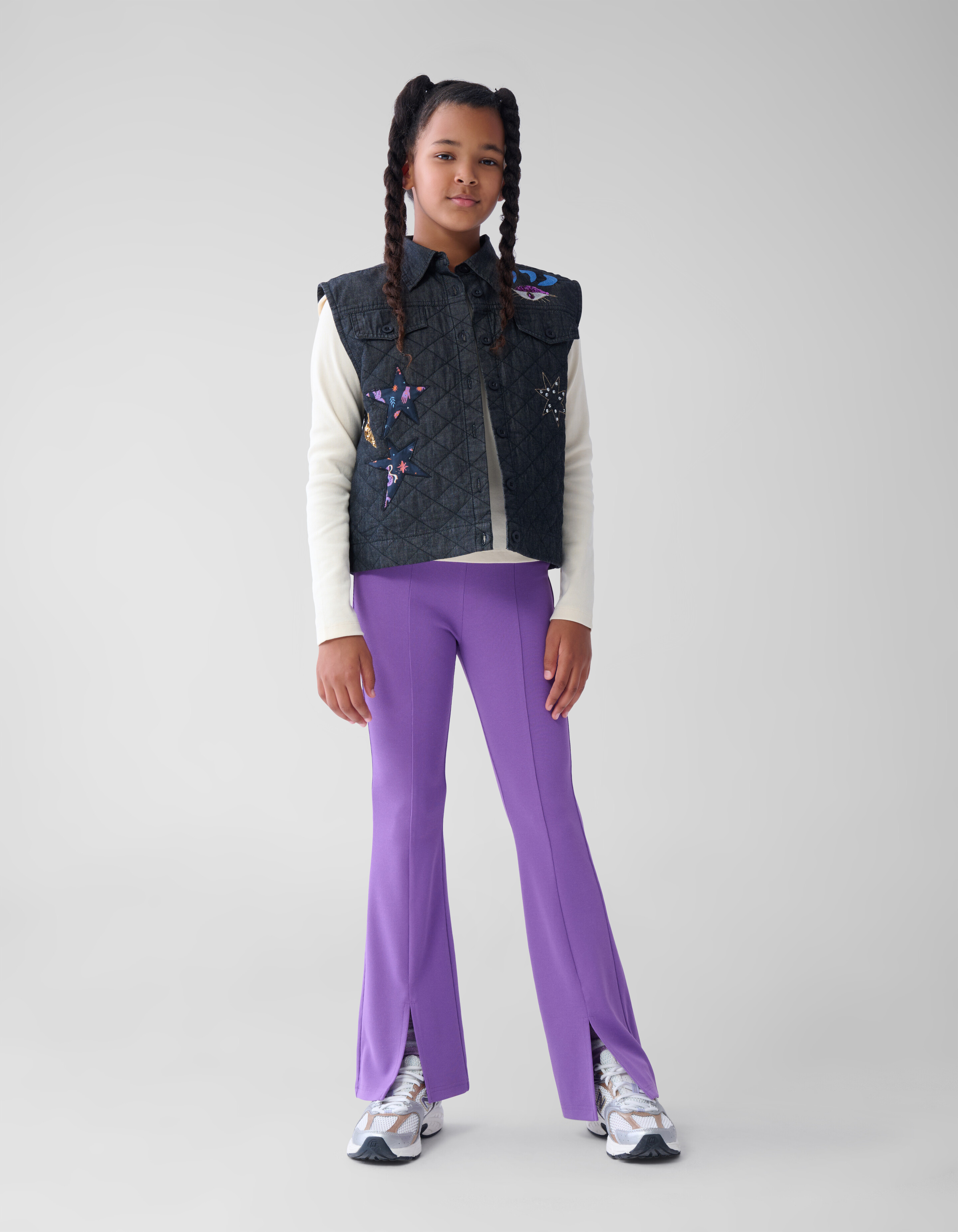 Ausgestellte Rippen-Leggings Lila SHOEBY GIRLS