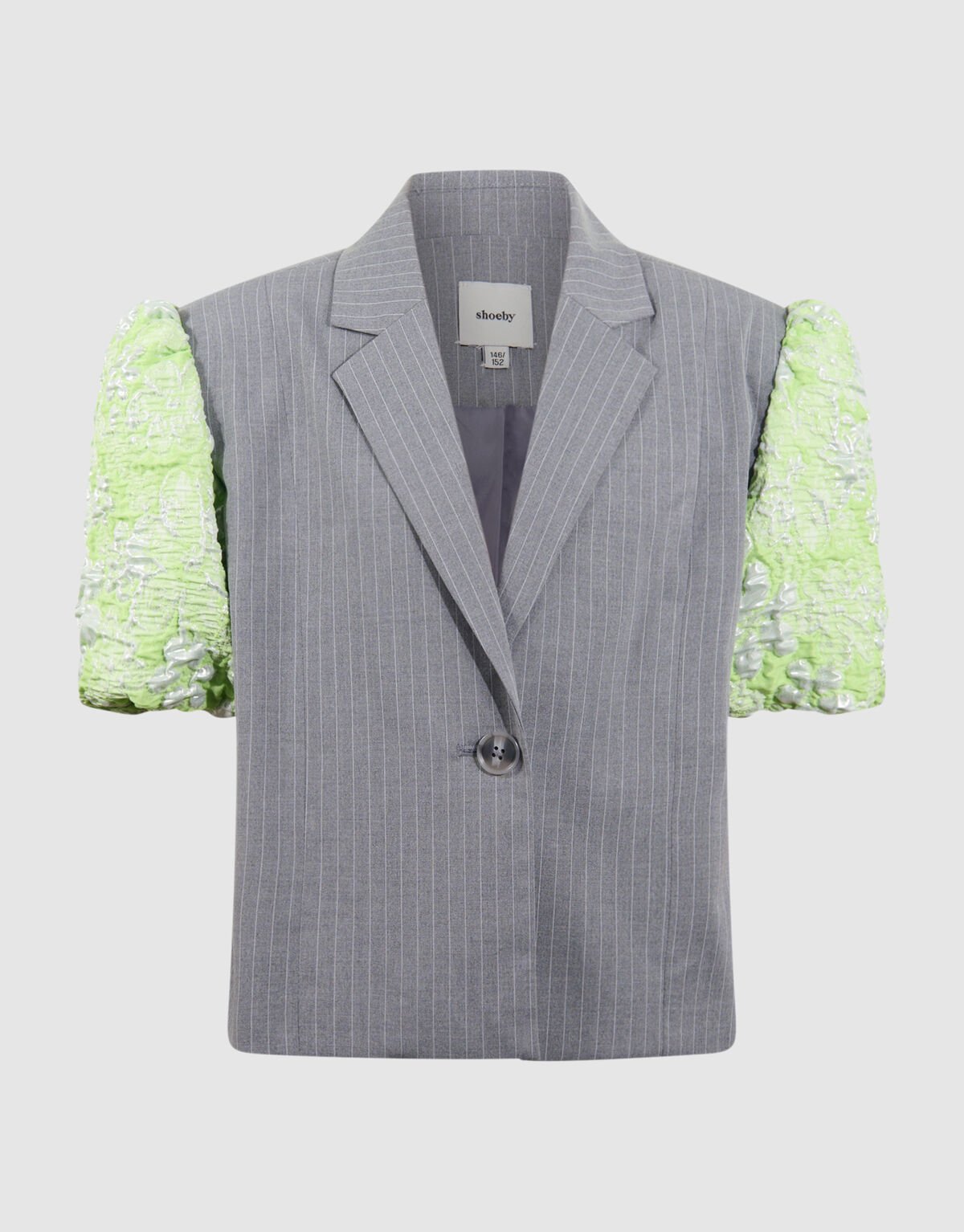 Jacquard Kurzarmblazer Grau SHOEBY GIRLS