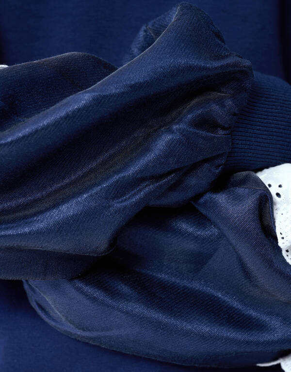 Satin-Spitzenpullover, Dunkelblau SHOEBY GIRLS