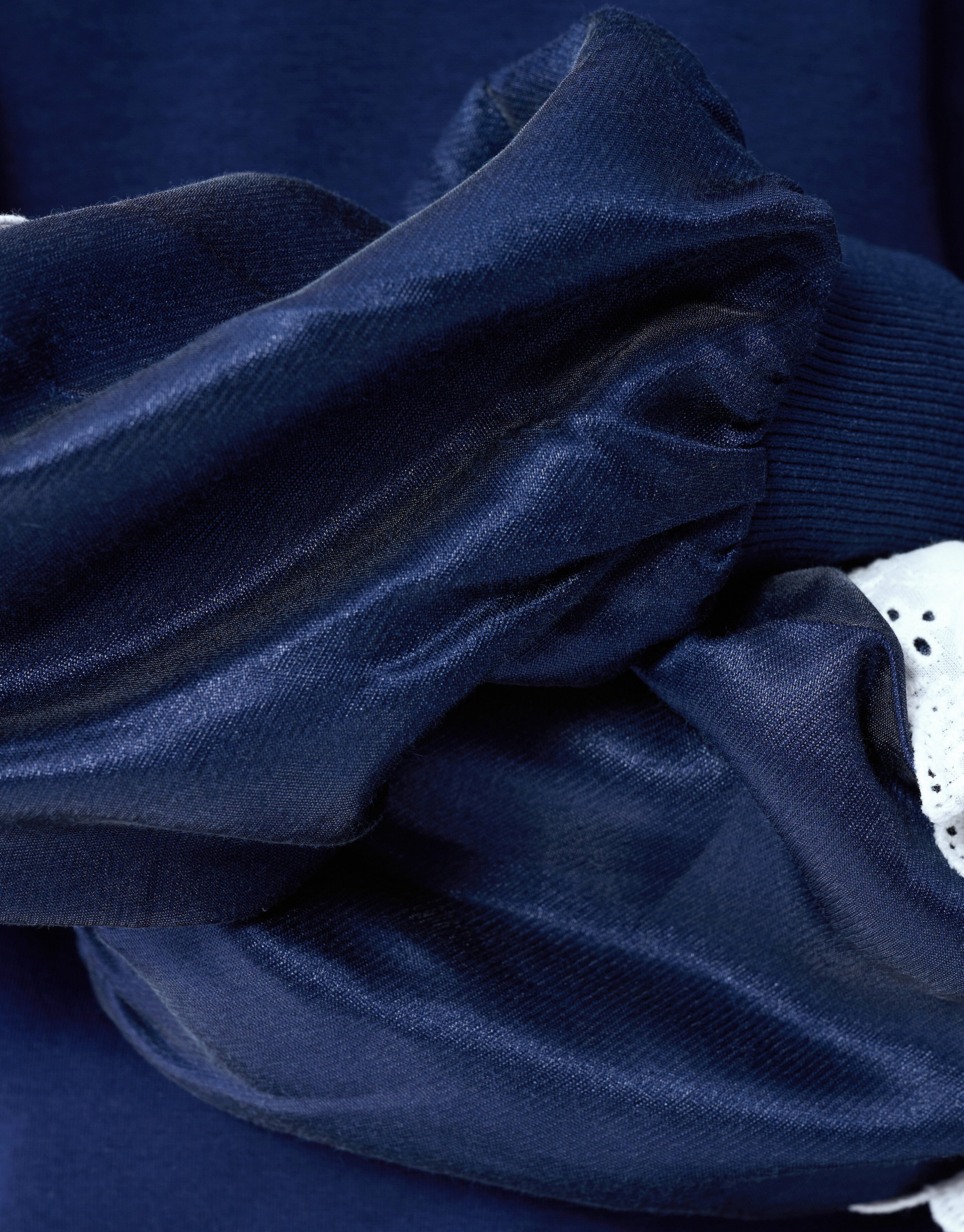 Satin-Spitzenpullover, Dunkelblau SHOEBY GIRLS