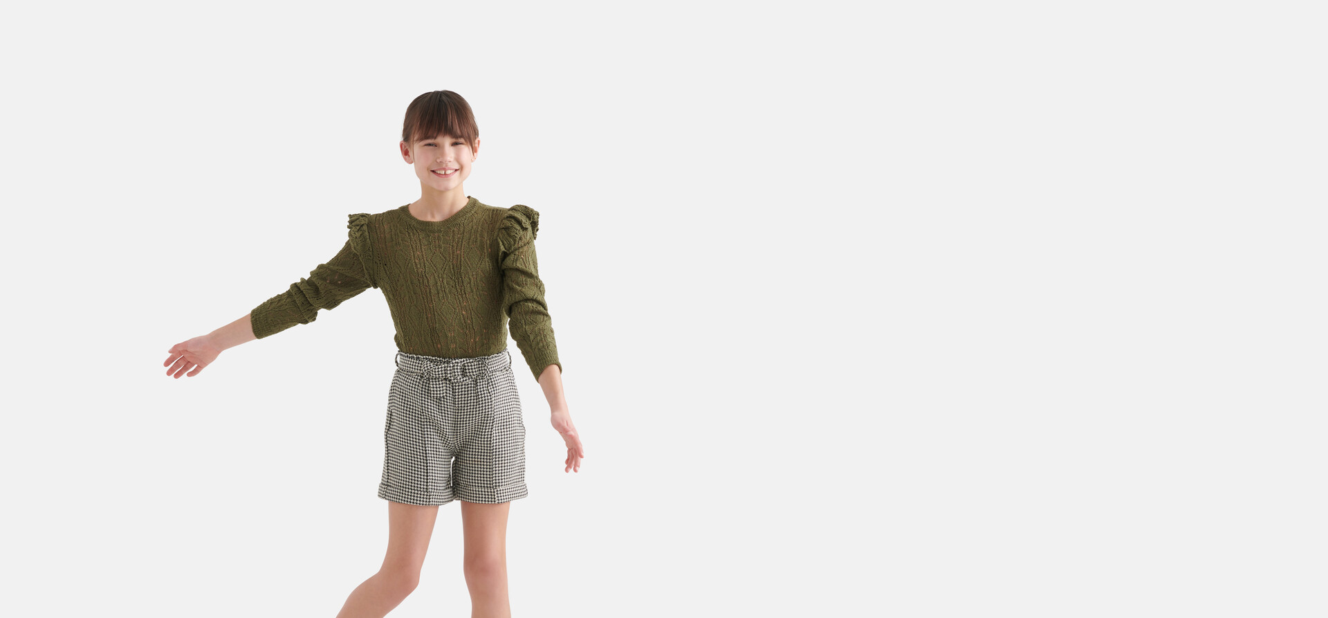 Ajour Top Dunkelgrün SHOEBY GIRLS