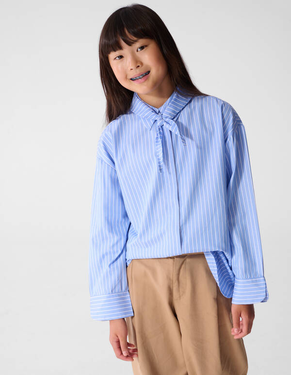 Long Scarf Bluse Blau SHOEBY GIRLS