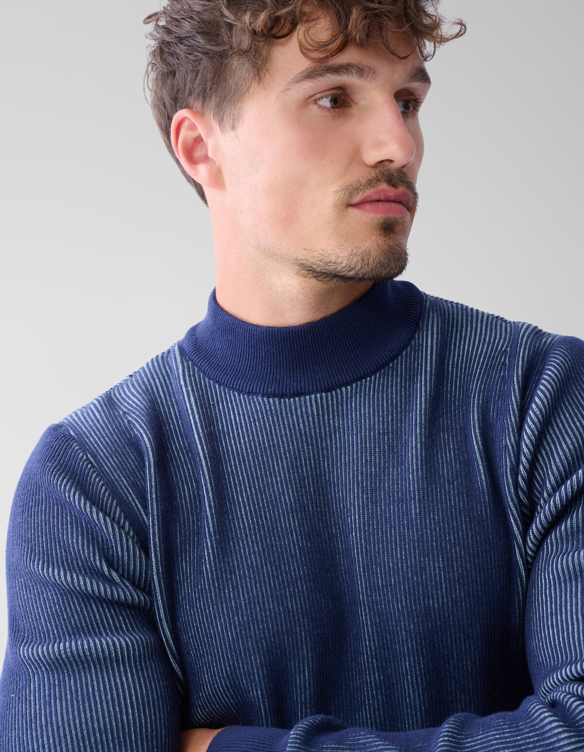 Rib Trui Donkerblauw SHOEBY MEN