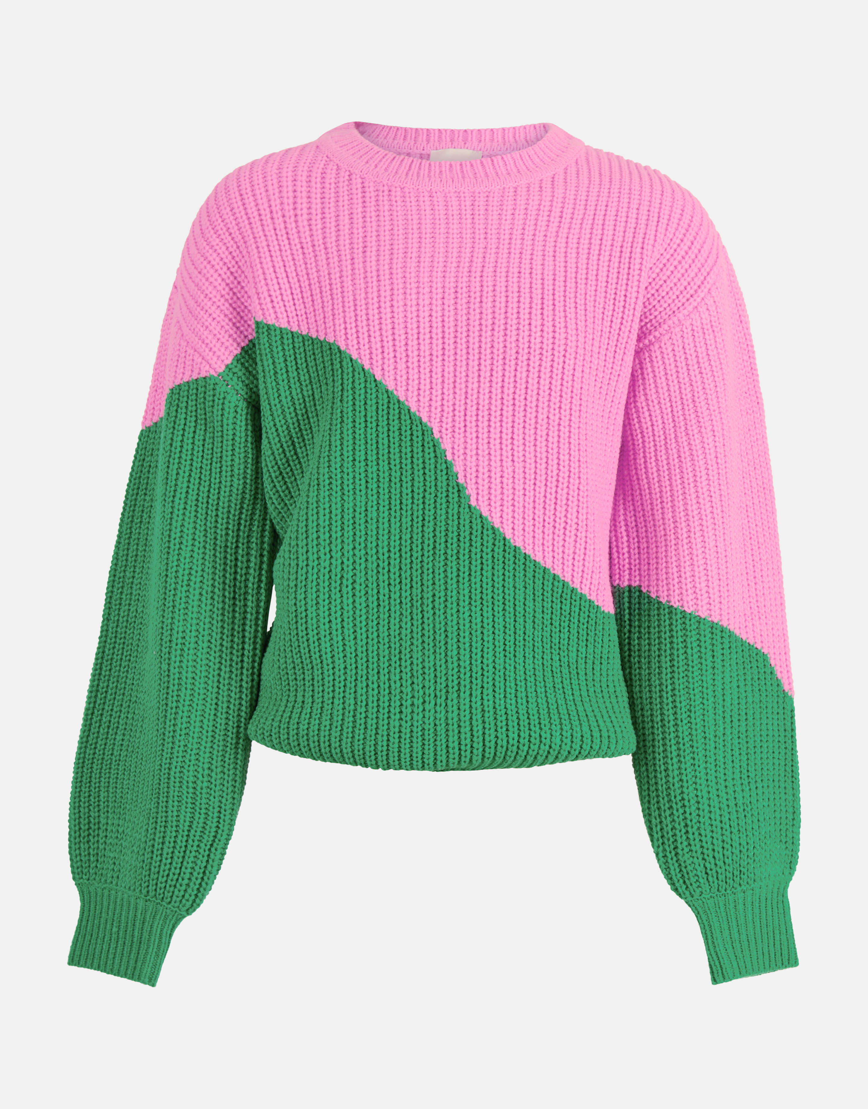 Colorblock Trui Groen/Roze SHOEBY GIRLS