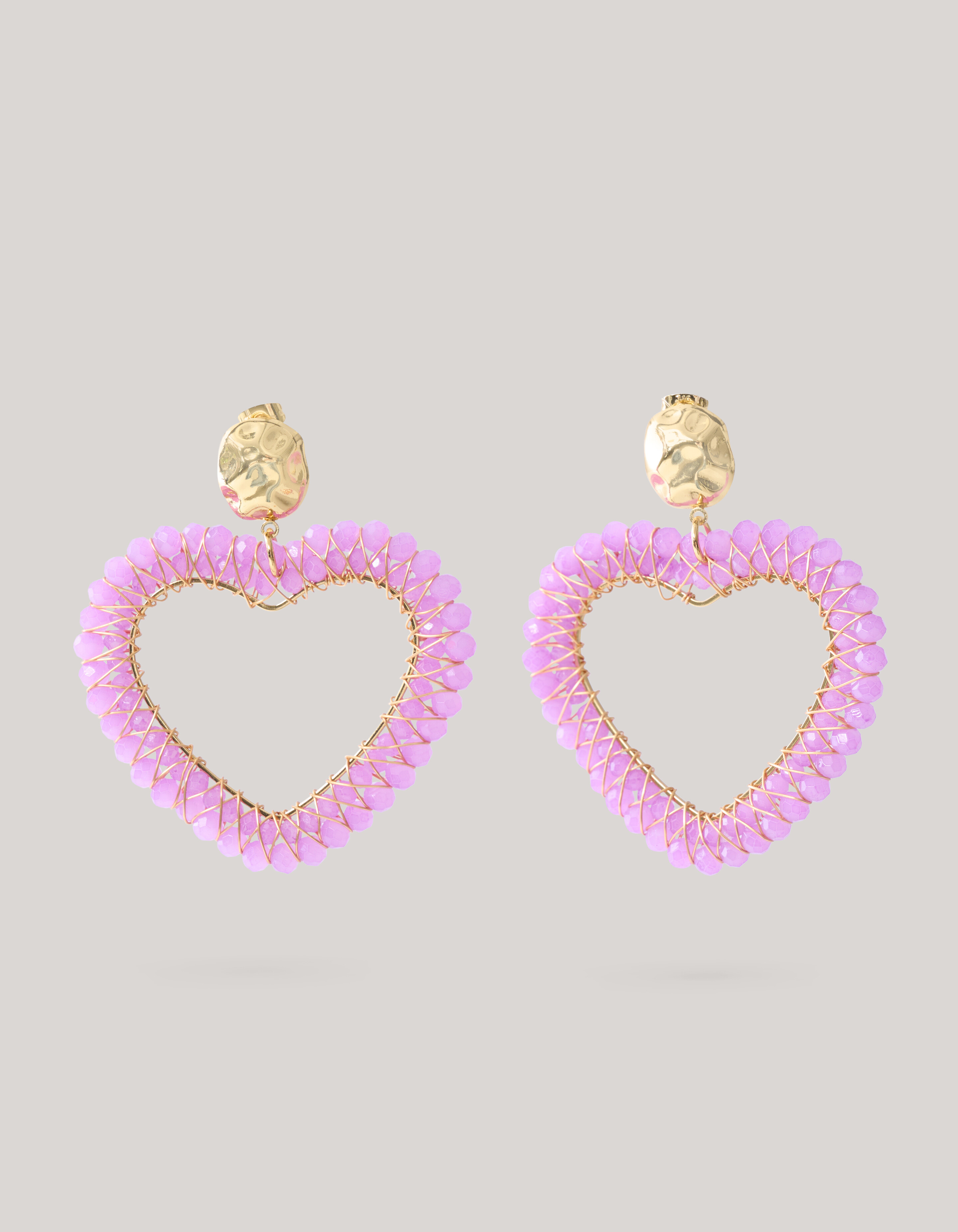 Perlenohrringe Herz Rosa SHOEBY ACCESSOIRES