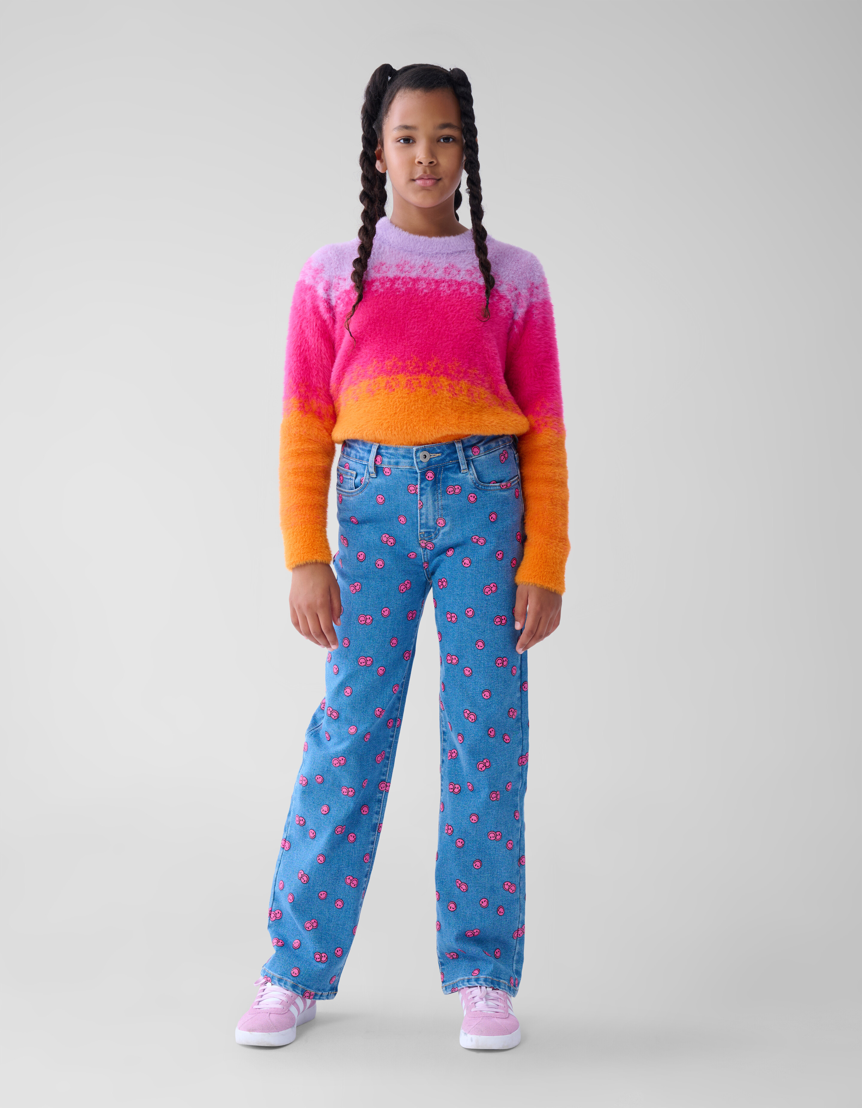 Bedruckte Straight Fit Jeans Blau SHOEBY GIRLS