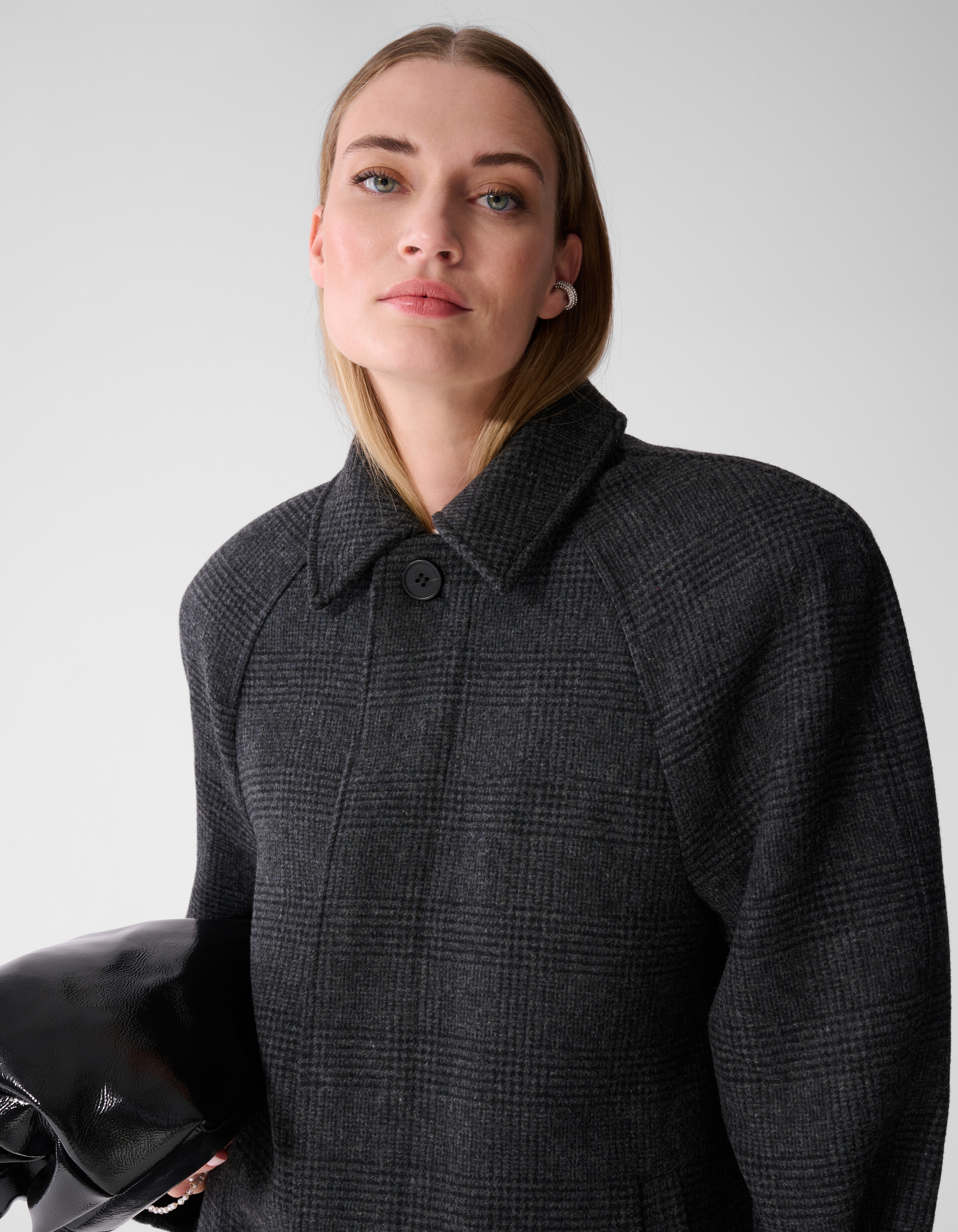Oversized Karo Jacke Dunkelgrau SHOEBY WOMEN
