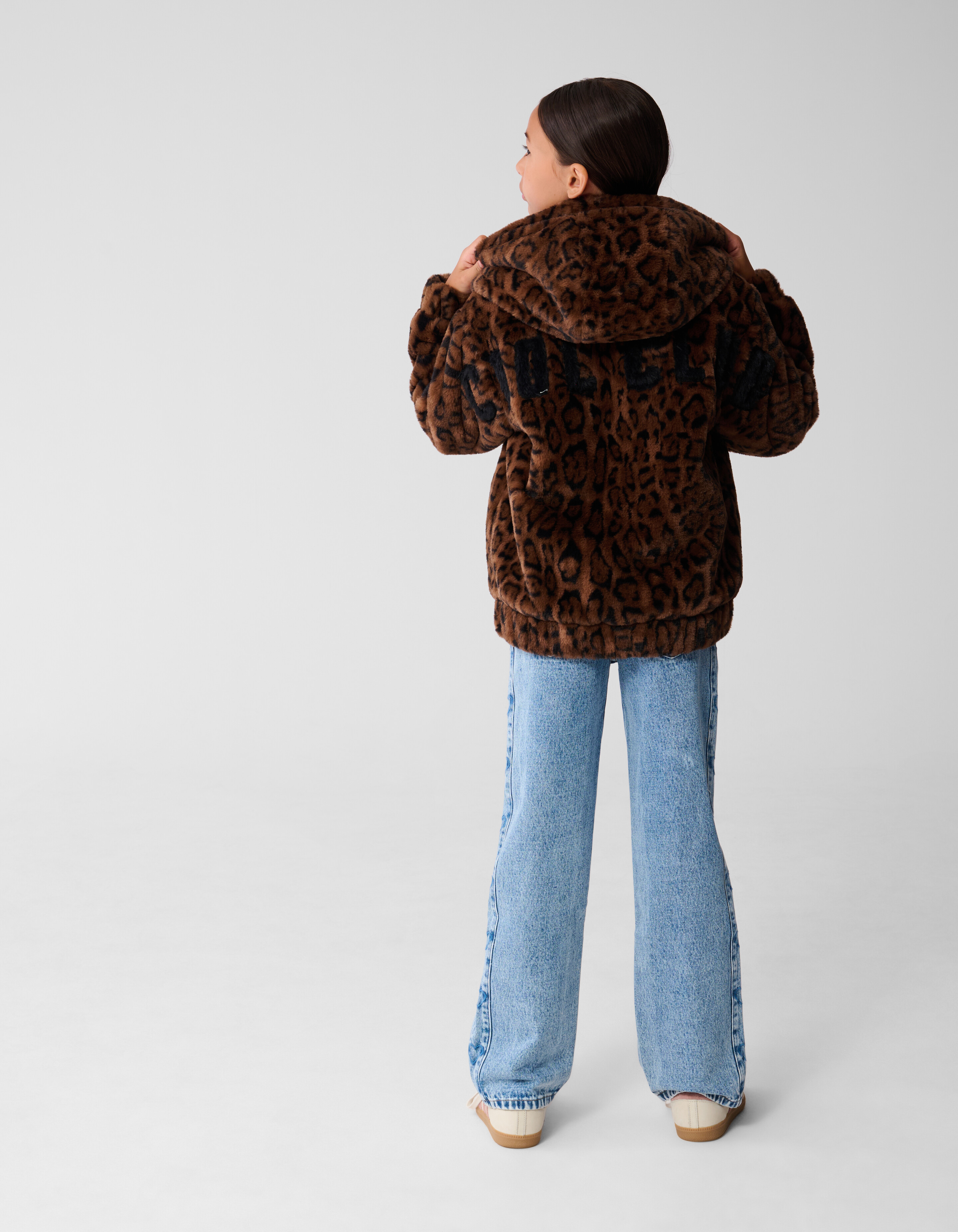 Pelz Leopard Jacke Braun SHOEBY GIRLS