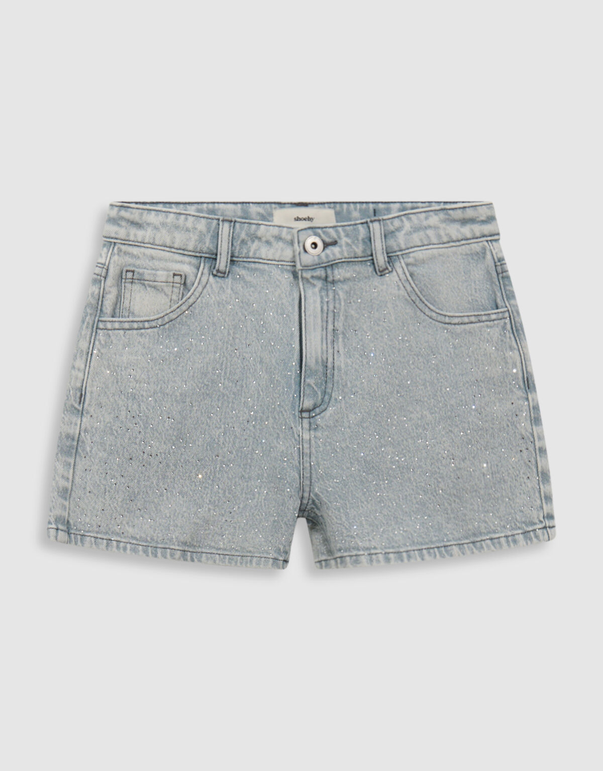 Sportliche Strass Shorts Grau SHOEBY GIRLS