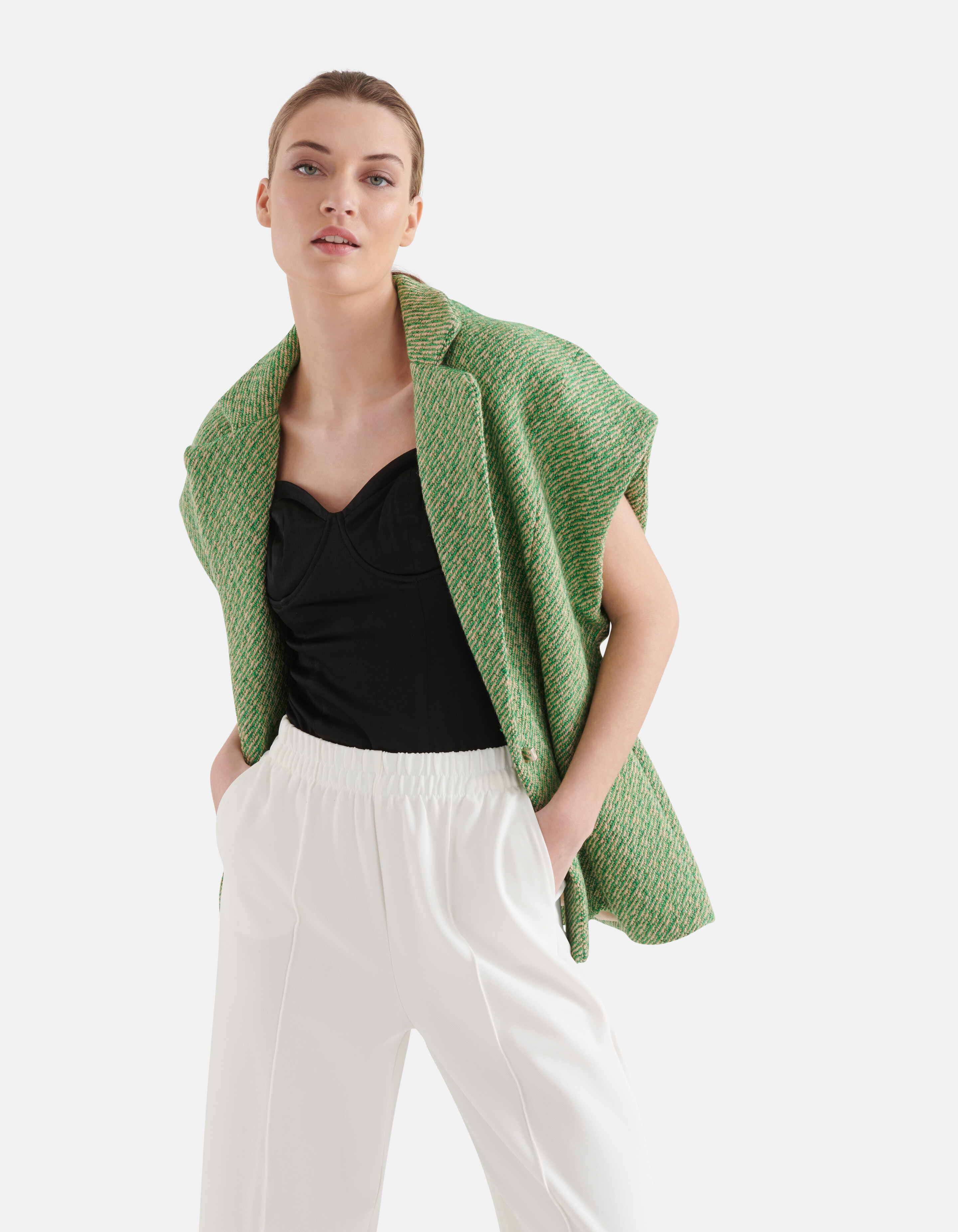 Ärmelloser Tweed Jack Grün von Mieke SHOEBY WOMEN