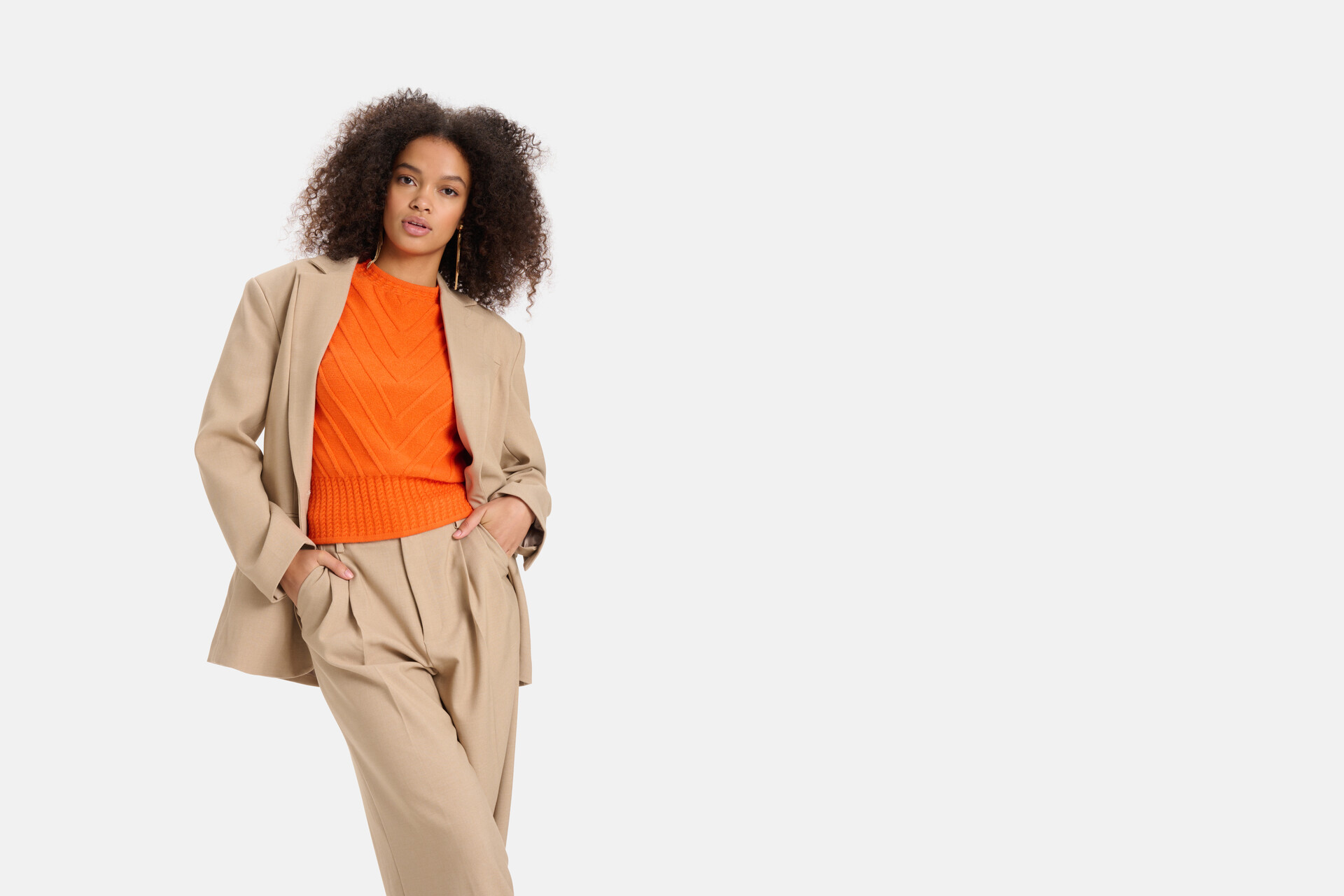 Diagonaler Pullover Orange SHOEBY WOMEN