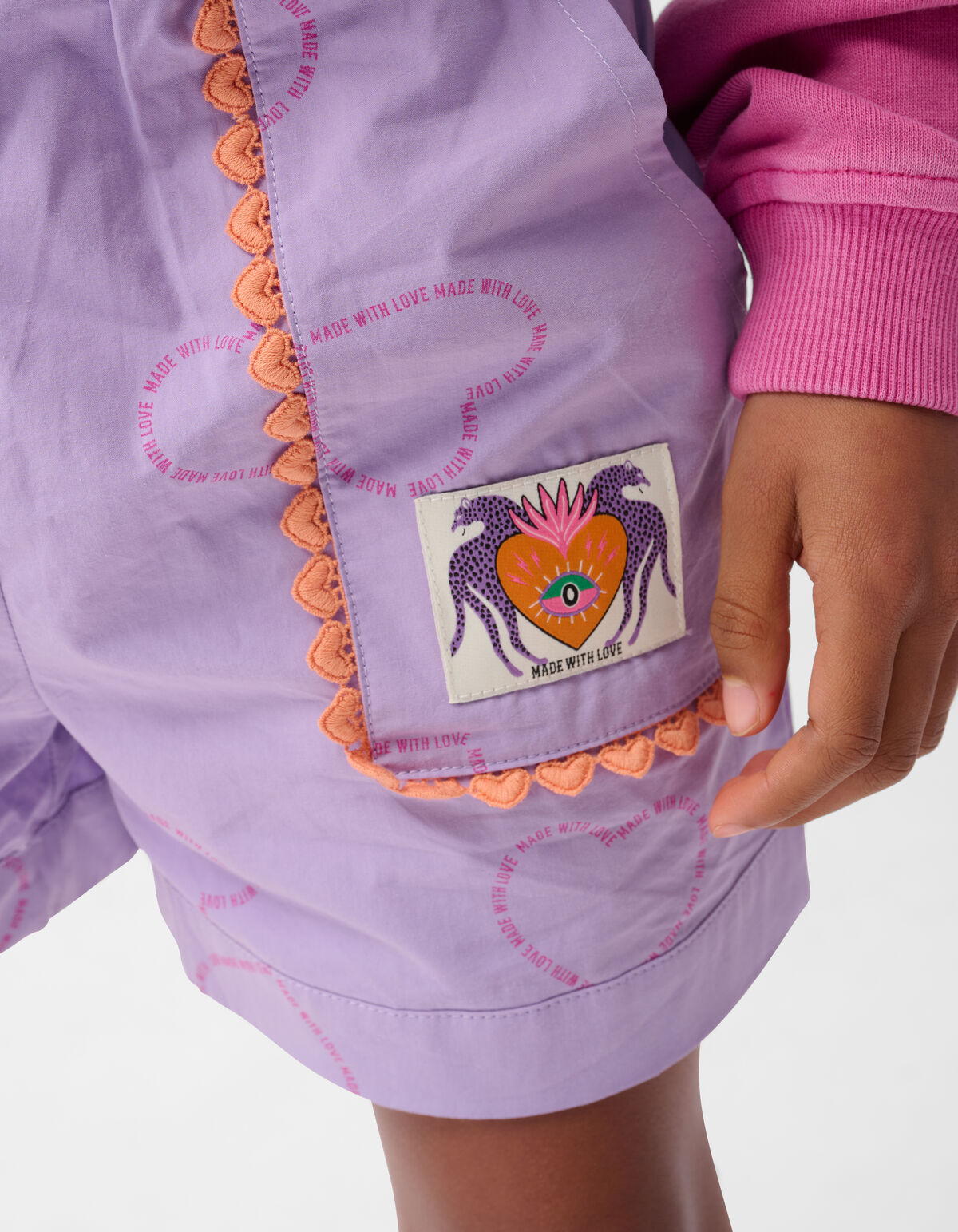 Printed Tape Short Light Purple SHOEBY GIRLS