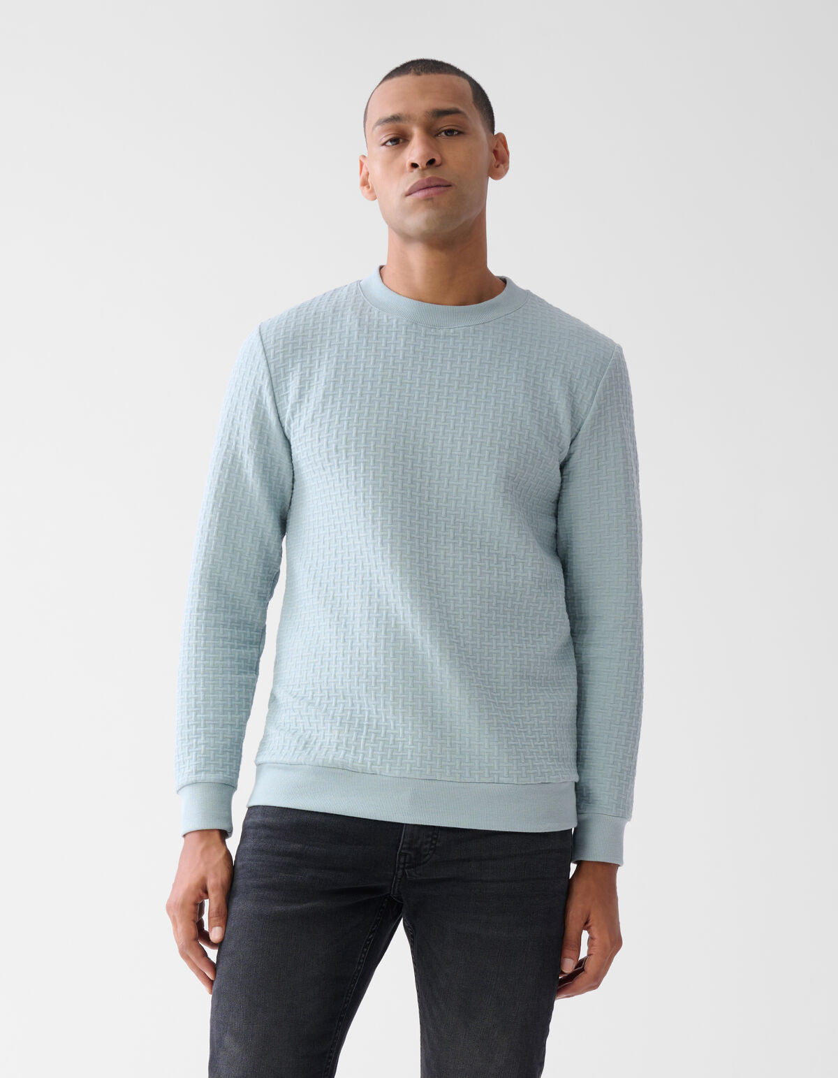 Struktur Pullover Hellblau SHOEBY MEN