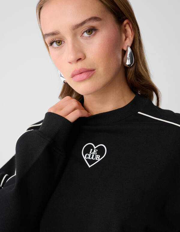 Pullover mit Herz-Artwork Schwarz SHOEBY WOMEN