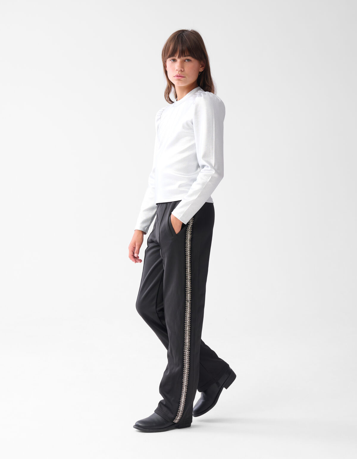 Verzierte Hose mit weitem Bein Schwarz SHOEBY GIRLS