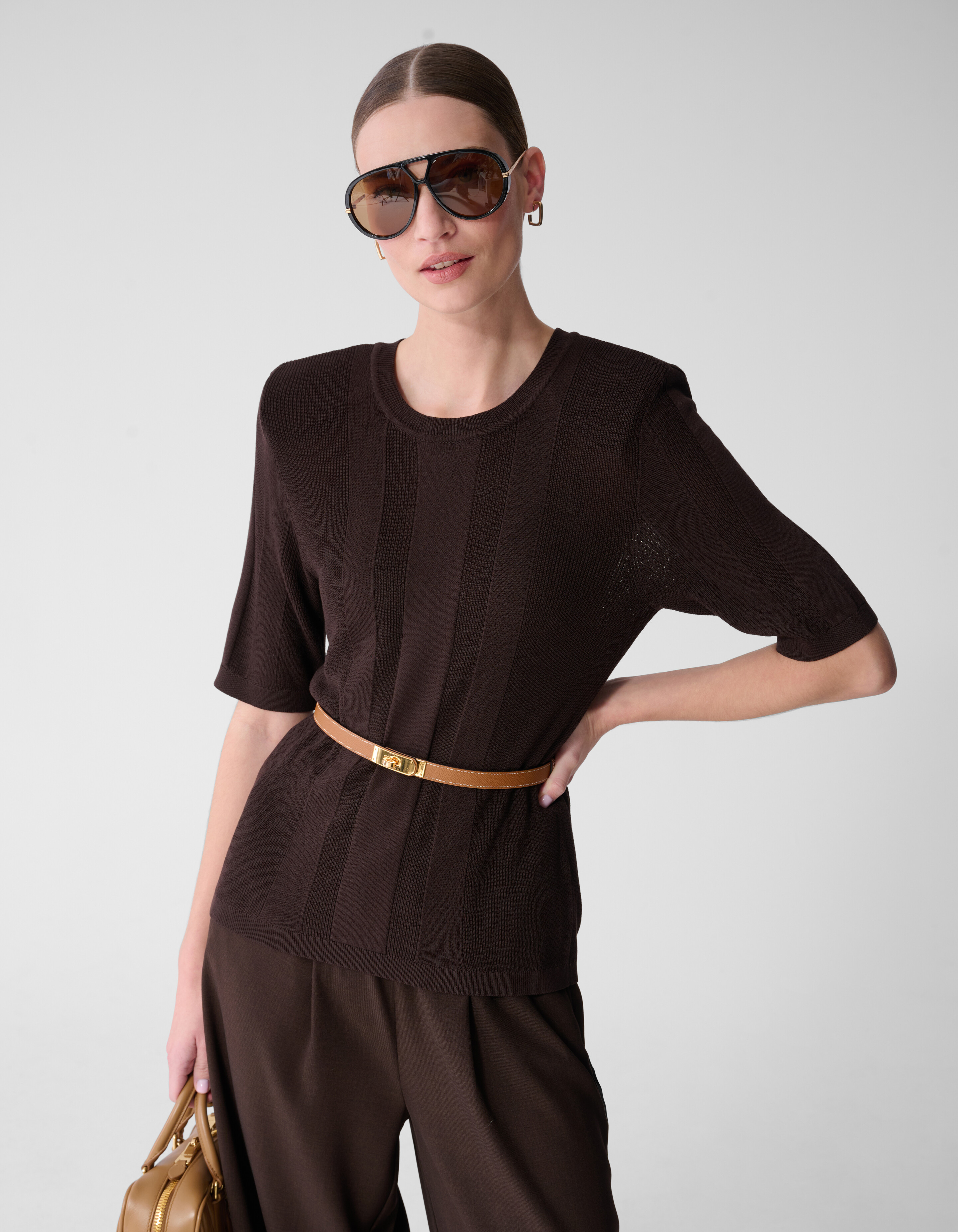 Gestricktes Rippentop Dunkelbraun von Mieke SHOEBY WOMEN