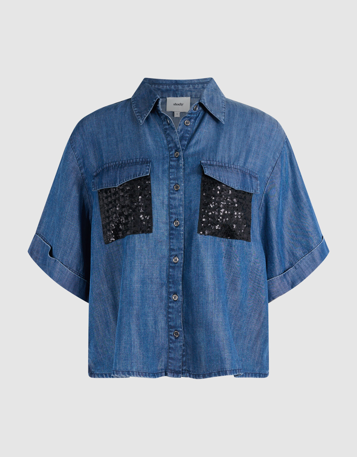 Denim Paillettenbluse Blau von Mieke SHOEBY WOMEN