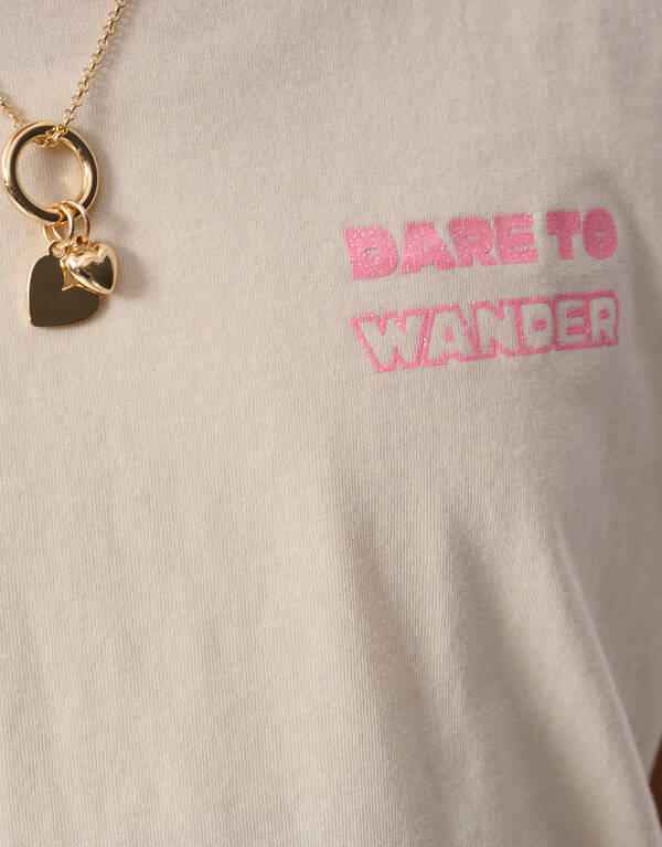 Dare To Wander Artwork T-Shirt Gebrochen Wei&szlig; SHOEBY GIRLS