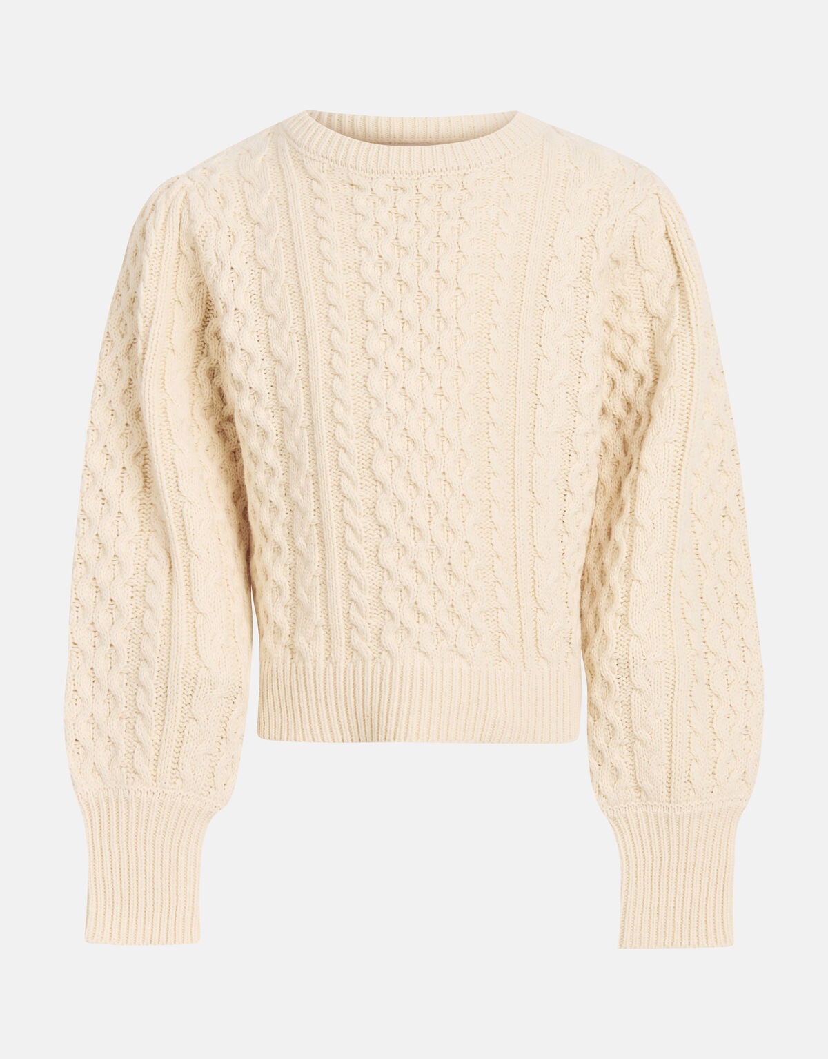 Strickpullover mit Zopfmuster Off White SHOEBY GIRLS