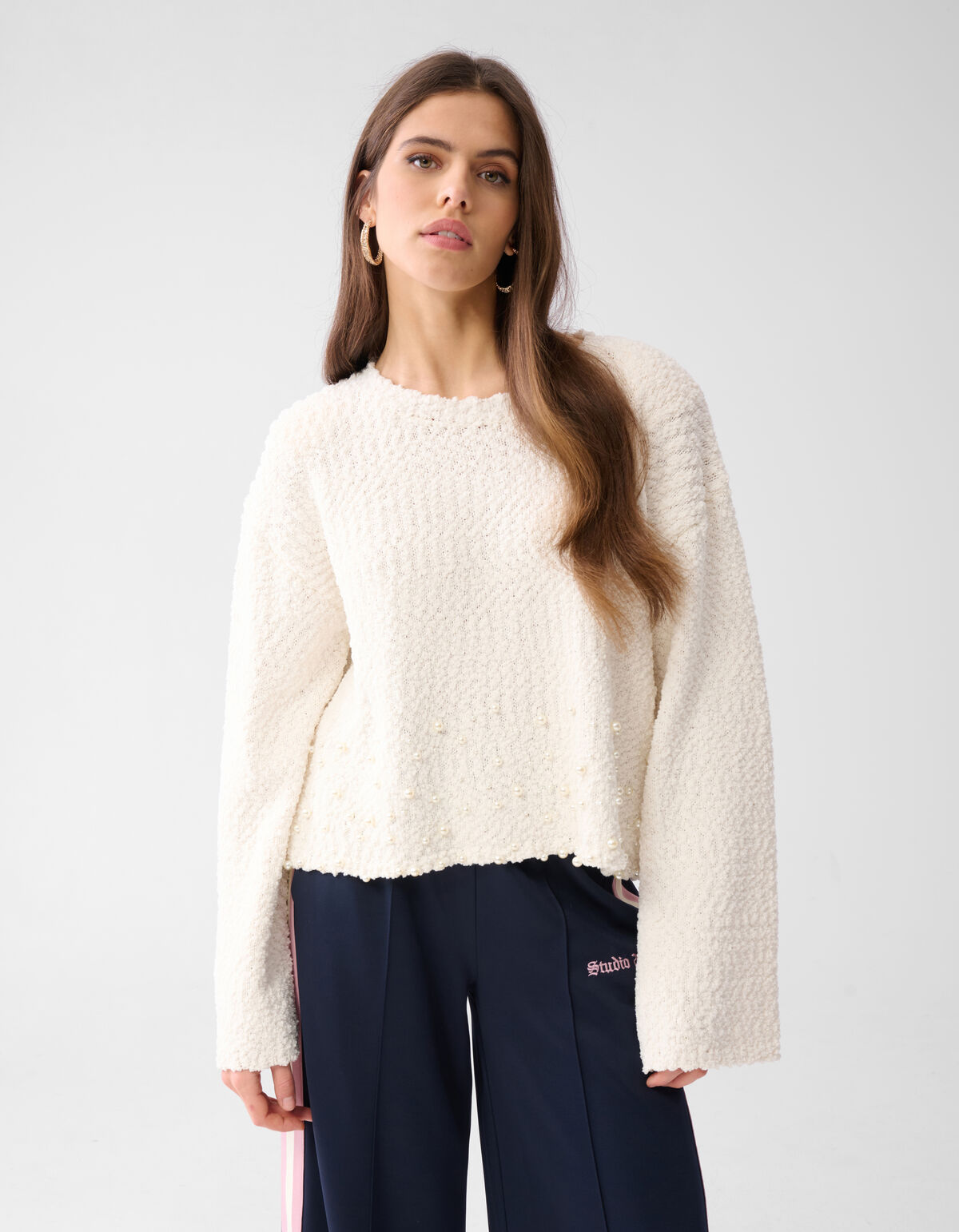 Perlenpullover Off White SHOEBY WOMEN