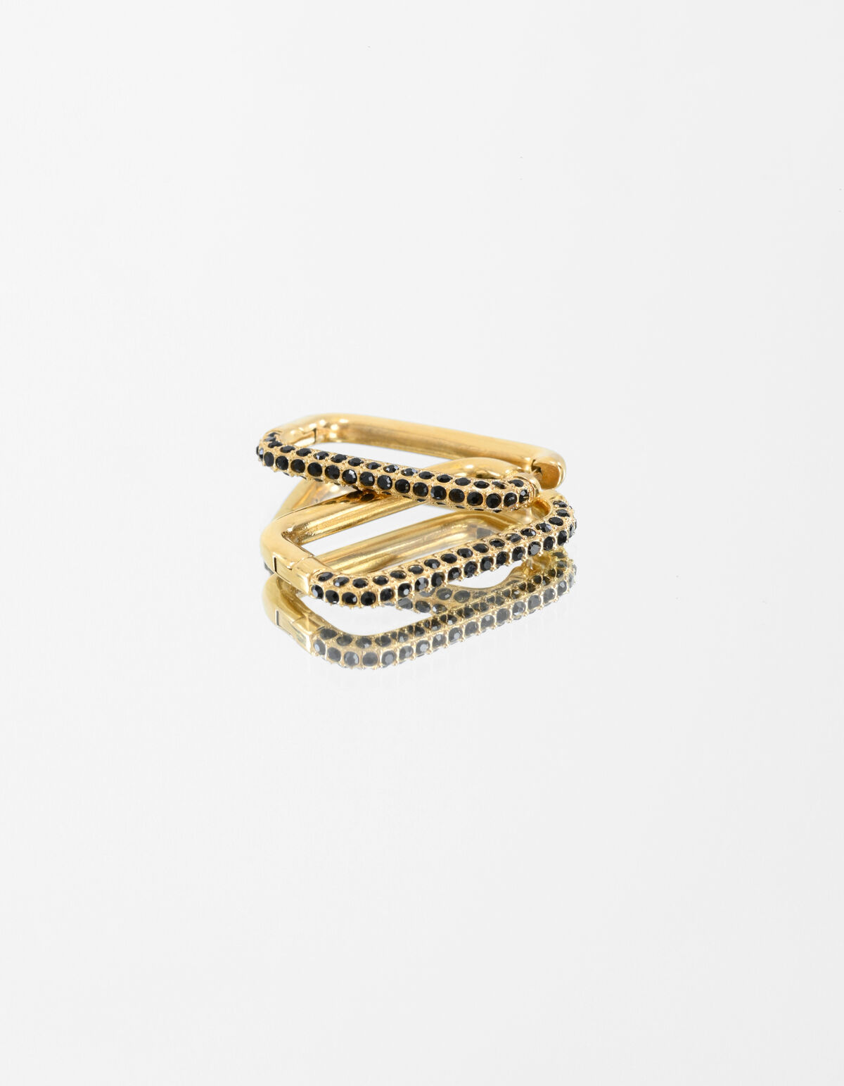 Black Stones Recktangle Ohrring ACCESSOIRES SHOEBY