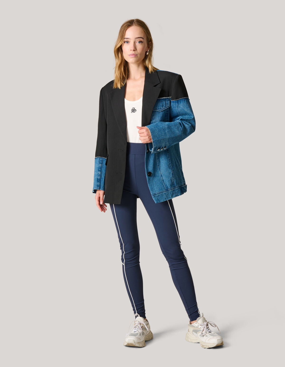 Paspel-Leggings Dunkelblau SHOEBY WOMEN