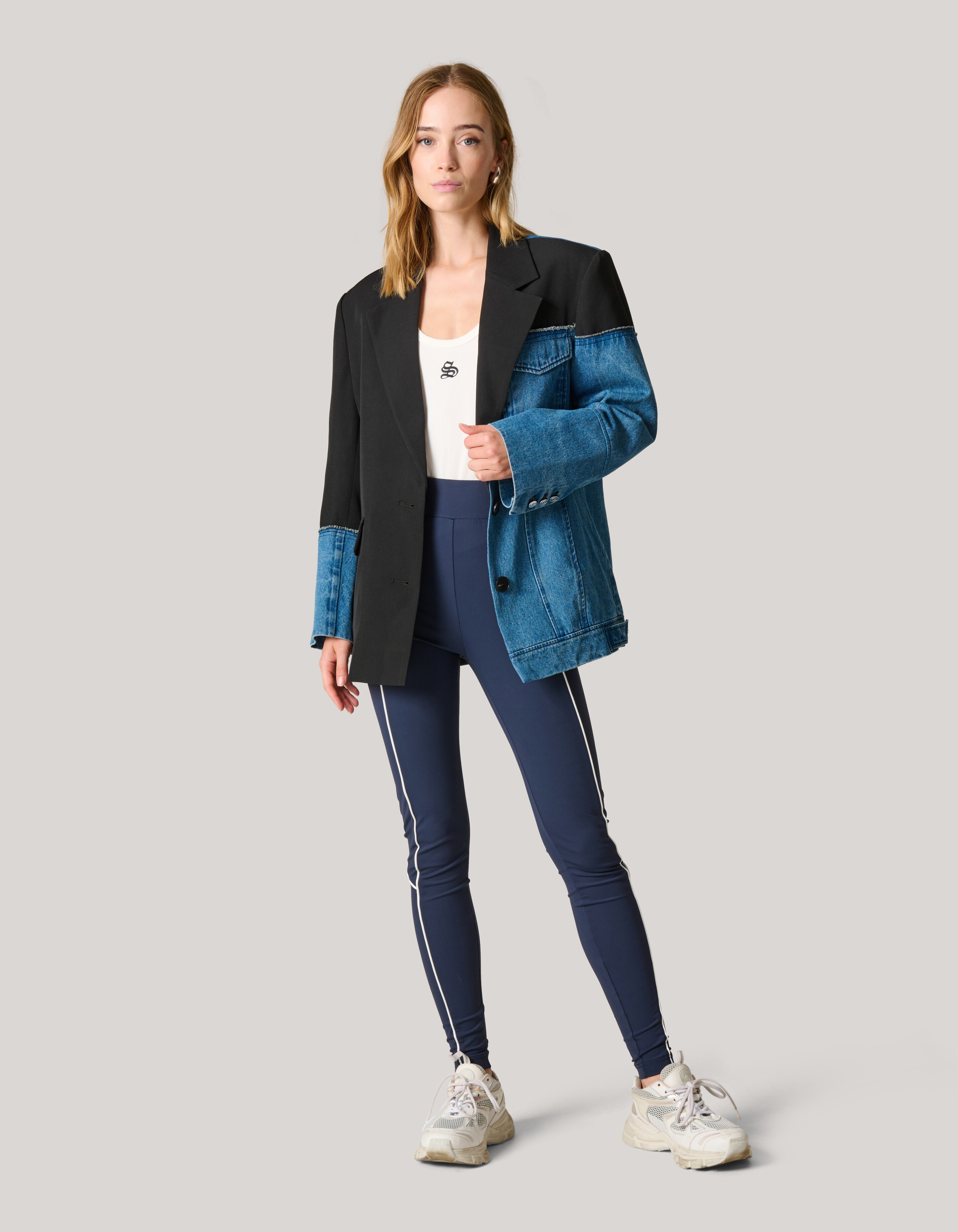 Paspel-Leggings Dunkelblau SHOEBY WOMEN