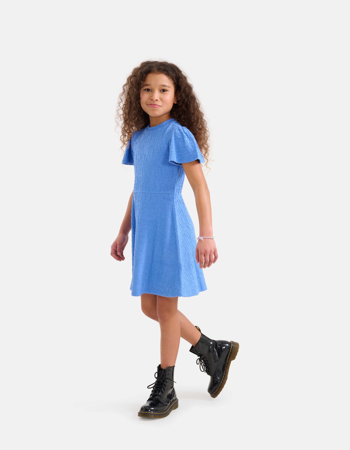 Structuur Skater Jurk Blauw SHOEBY GIRLS