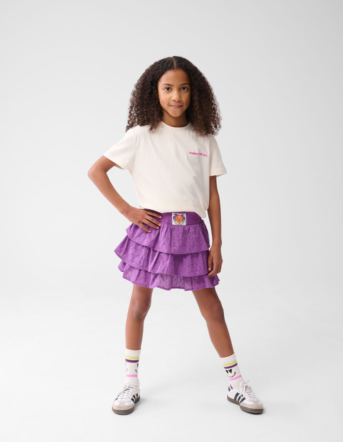 Tropical Artwork T-Shirt Offbroken White von Lizzy SHOEBY GIRLS