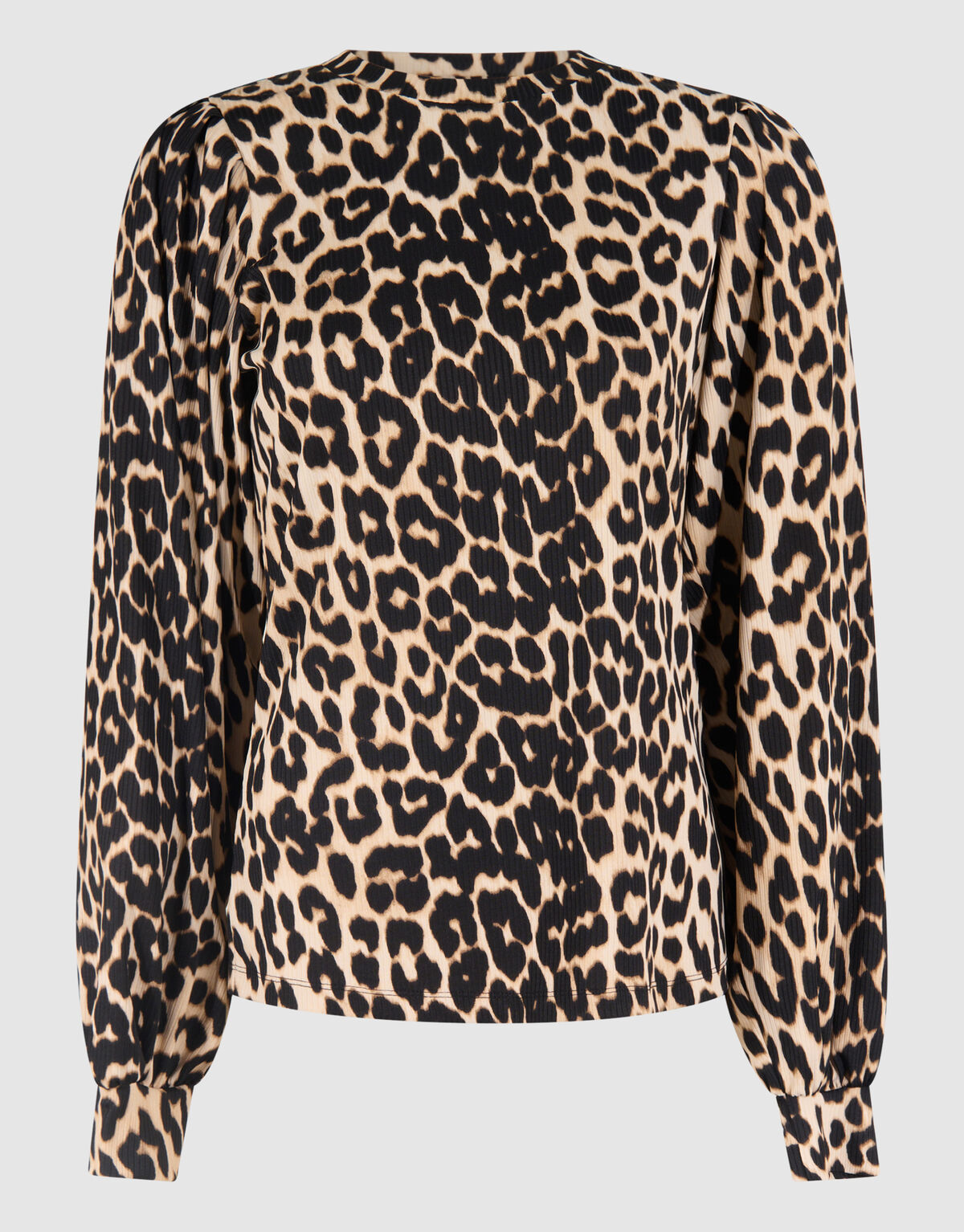 Leopardentop aus Rippenjersey Braun SHOEBY WOMEN