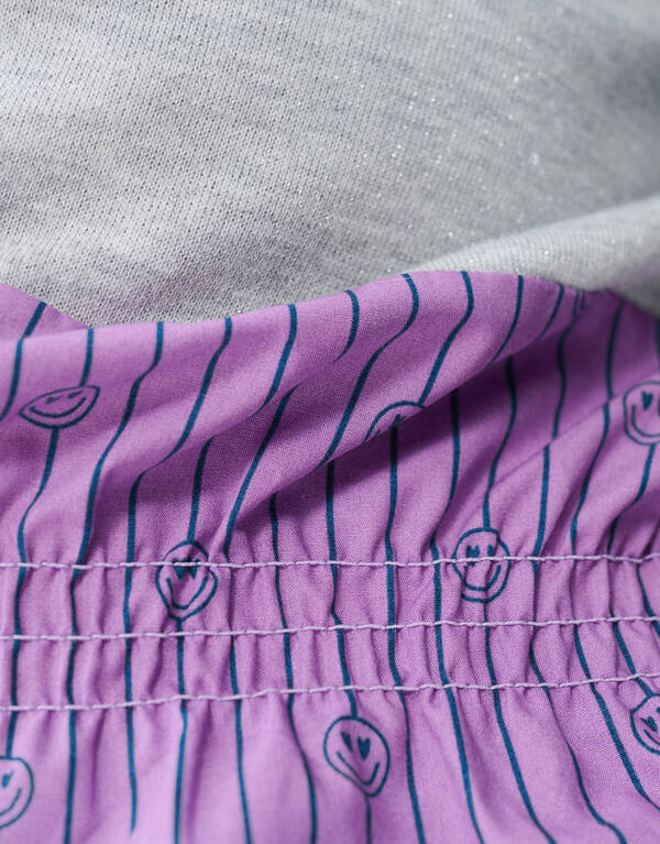 Smiley Nadelstreifen-Pullover Grau SHOEBY GIRLS