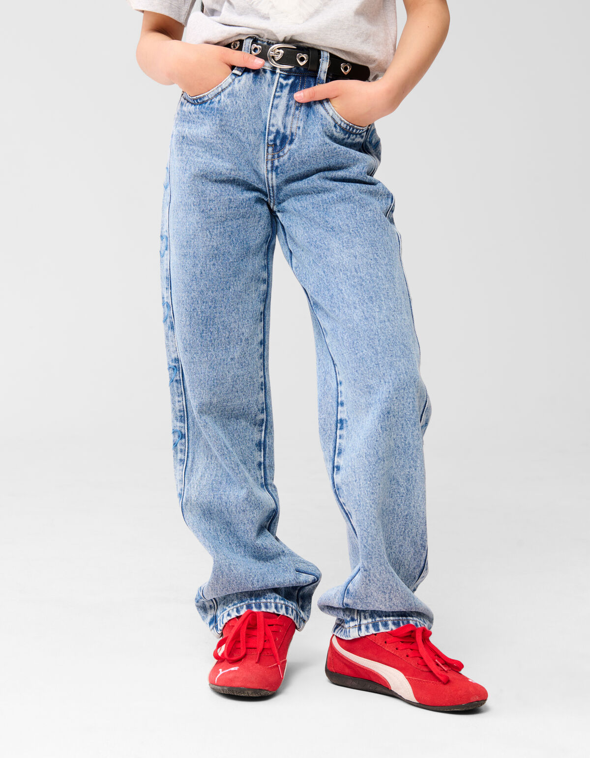 Herz Jeans mit weitem Bein Blau SHOEBY GIRLS